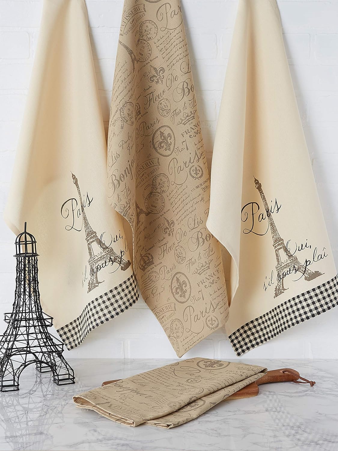 Thumbnail 4 de DII lot de 4 torchons de table style français Tour Eiffel (45,7 x 71,1 cm)