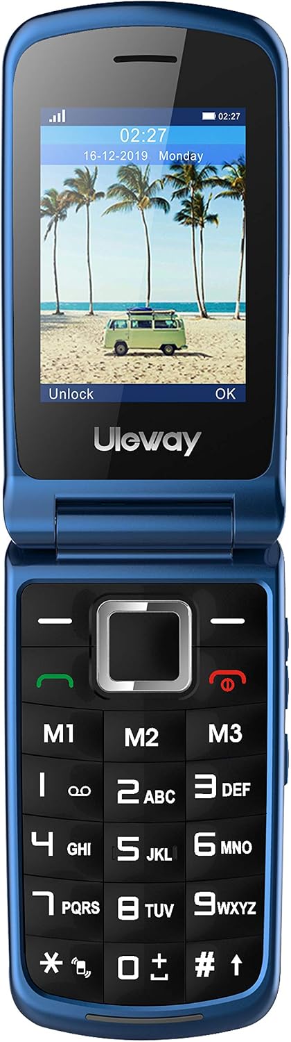 Thumbnail 6 de Telefono GSM Uleway per anziani con doppio display, tasti grandi e SOS