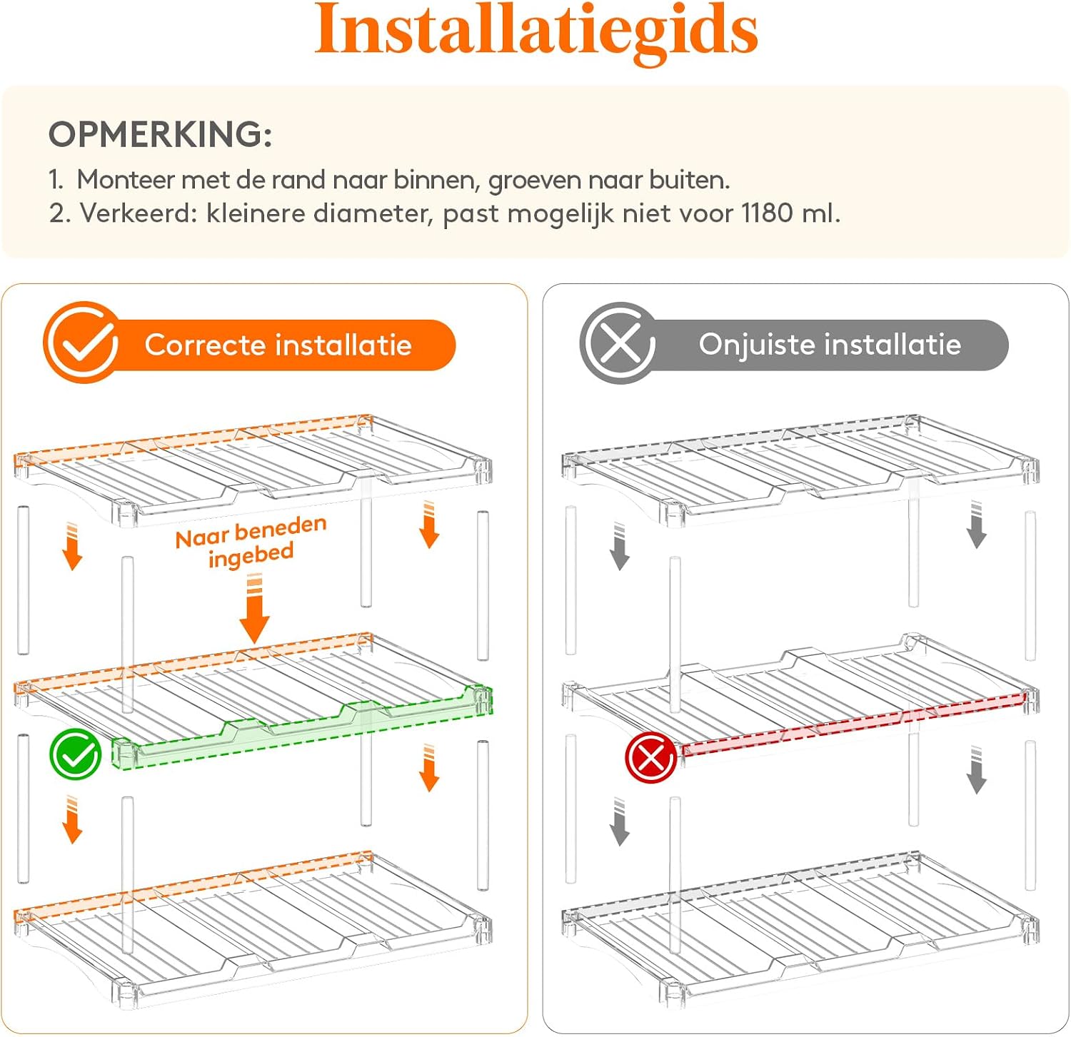 Detalle de Lifewit 25073 flessenrek, stapelbaar voor 9 flessen, transparant kunststof