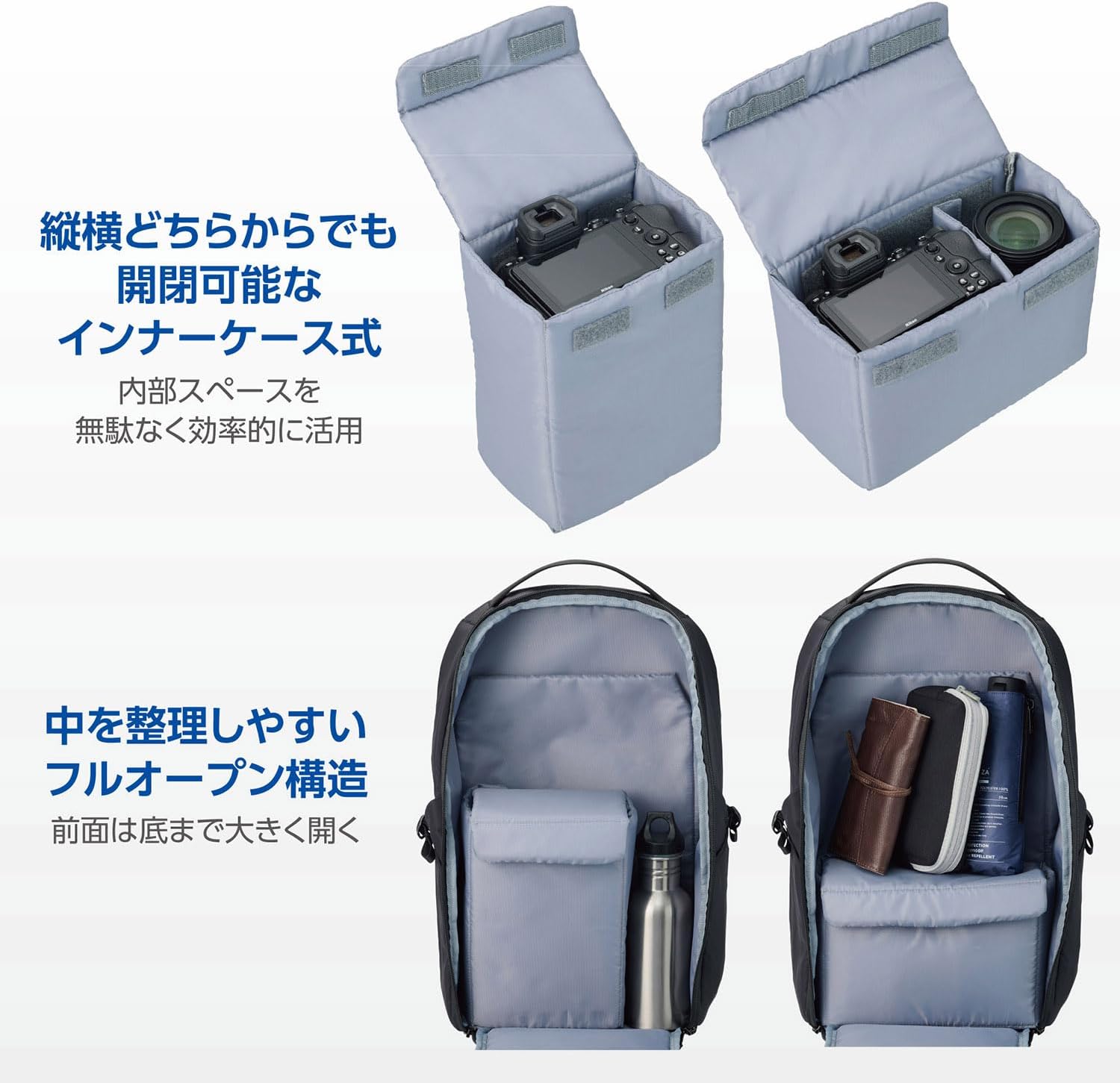 Detalle 2 de HAKUBA カメラデイパック04AZ カメラリュック 撥水生地・約14L・約540g