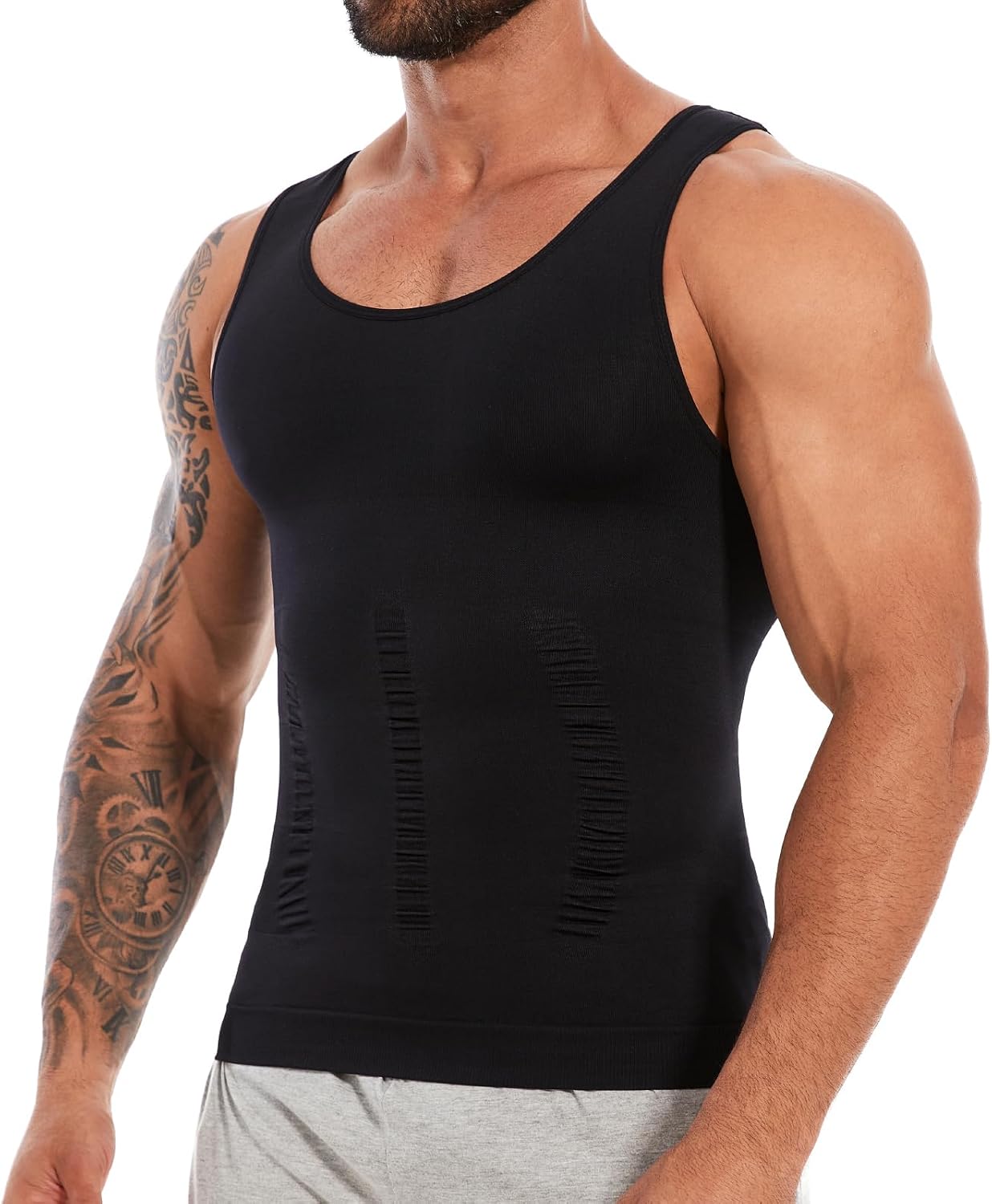 Detalle de SLIMBELLE Body Shaper – elastyczny męski podkoszulek modelujący brzuch