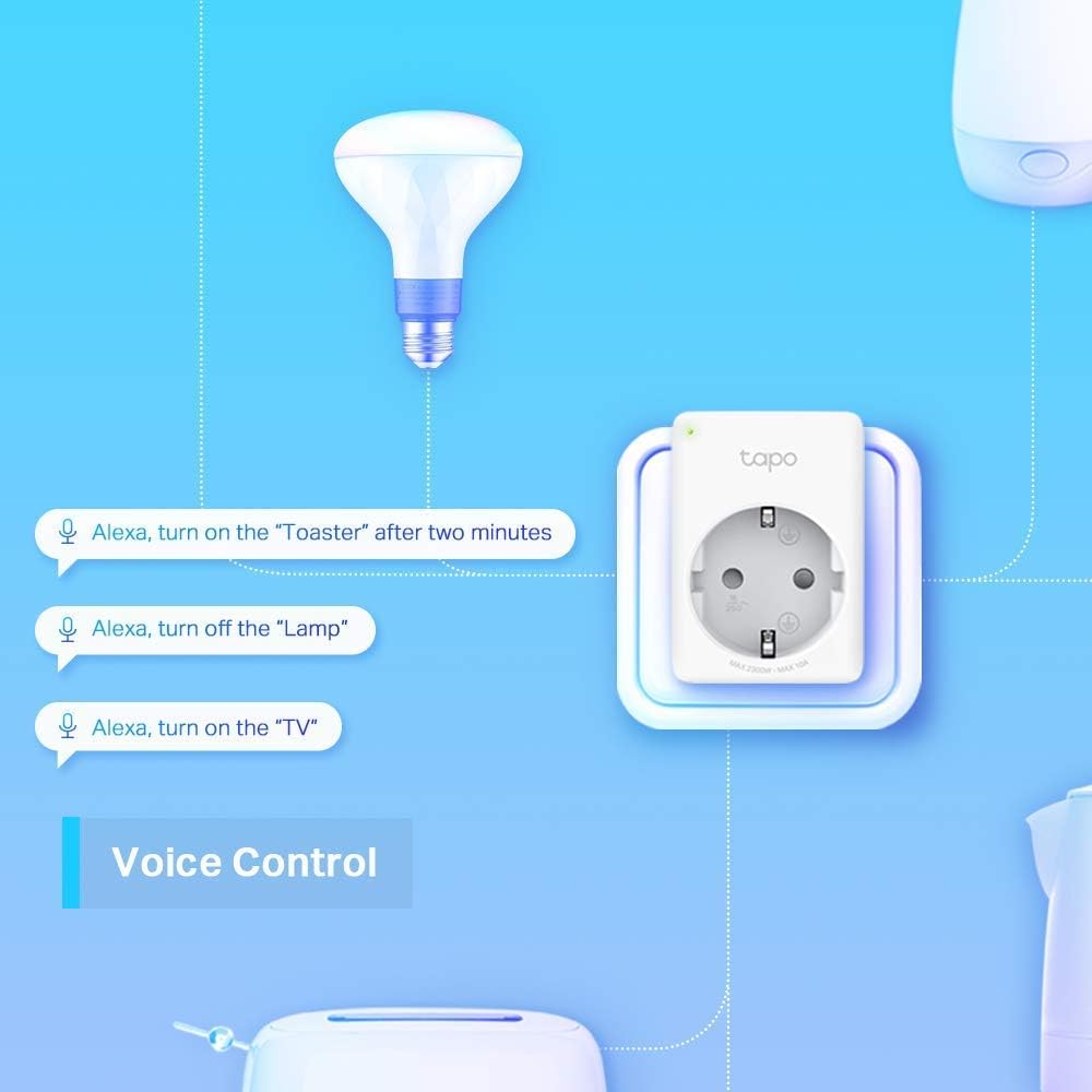 Detalle de Tapo P100 2er-Pack: WLAN-Smart-Steckdosen für Alexa/Google Home mit Fernzugriff