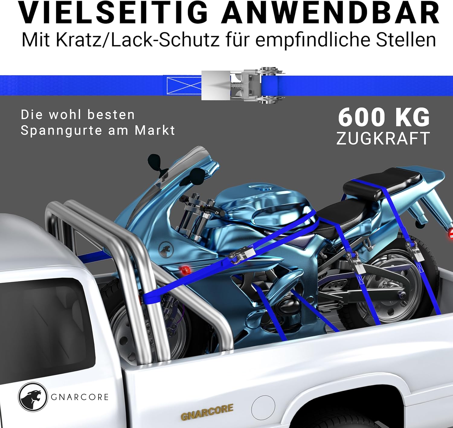 Thumbnail 6 de Gnarcore wetterfeste Basic Spanngurte mit Ratsche 4m/6m – 300 kg Zugkraft