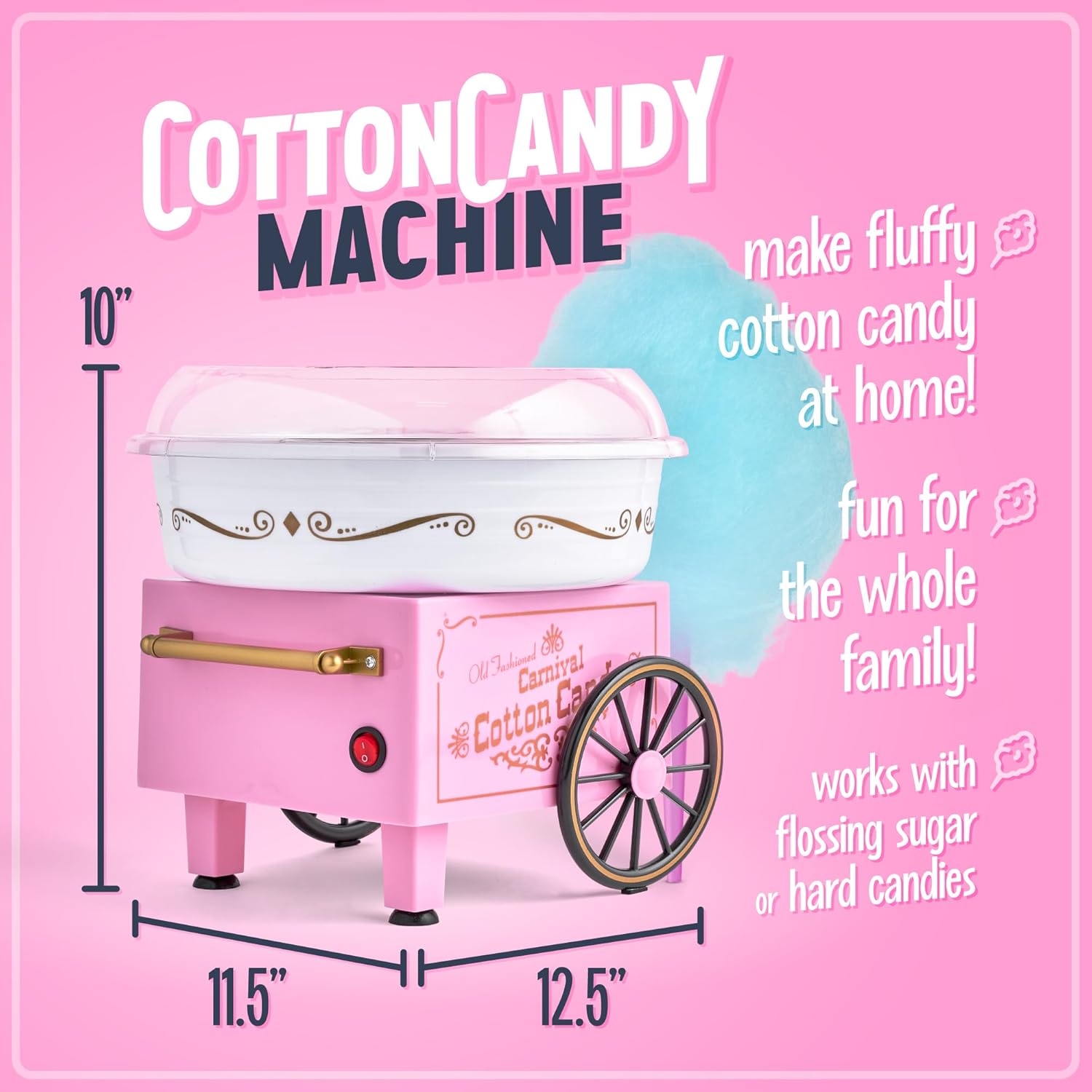 Thumbnail 1 de Nostalgia Cotton Candy Maker Pink