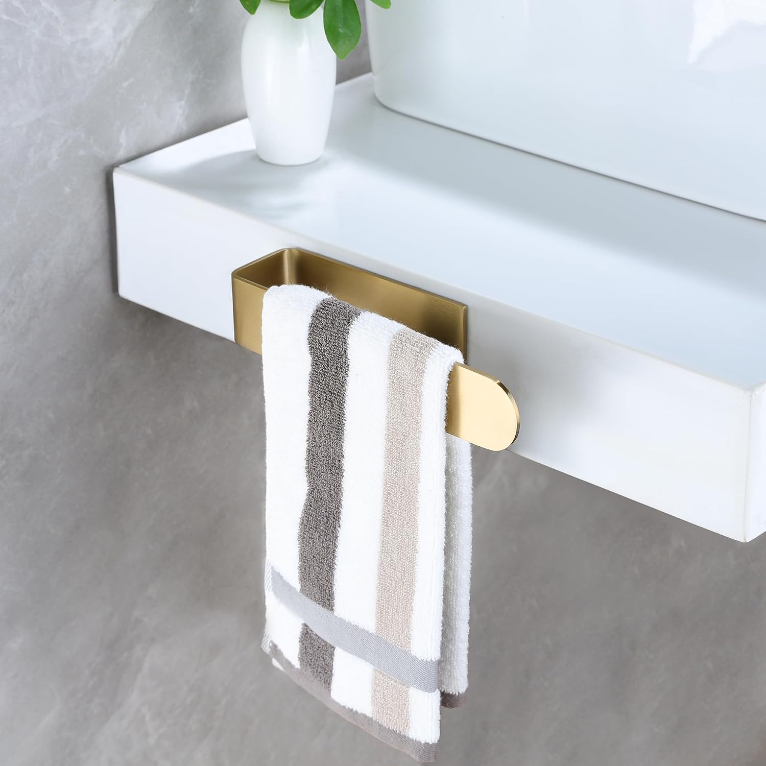 Thumbnail 1 de YIGII Gold Towel Rail (20cm) – Self-Adhesive Stainless Steel Towel Holder