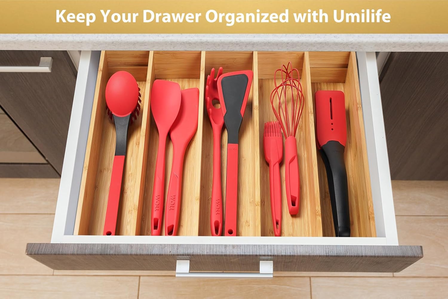 Thumbnail 5 de UMILIFE Expandable Kitchen Drawer Organizer, 2.5-Inch