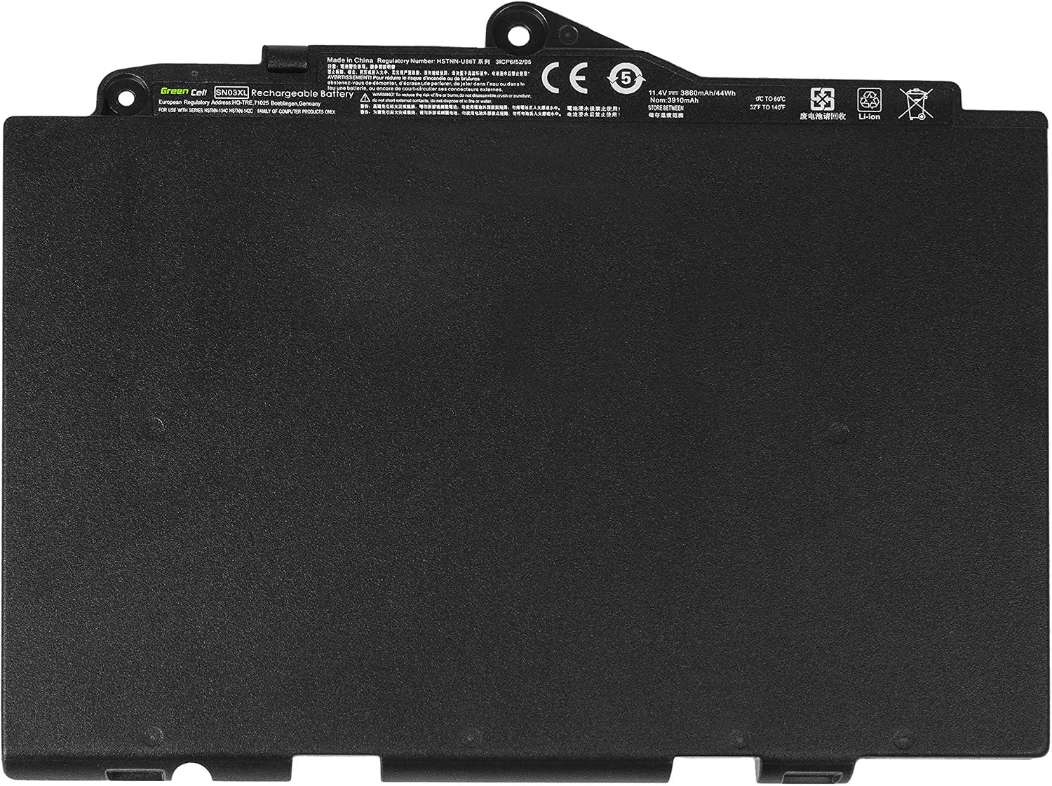 Detalle de Green Cell Batteria HP SN03XL 800514-001 per HP EliteBook 820 G3 / 725 G3 — 2700 mAh, 7,6 V