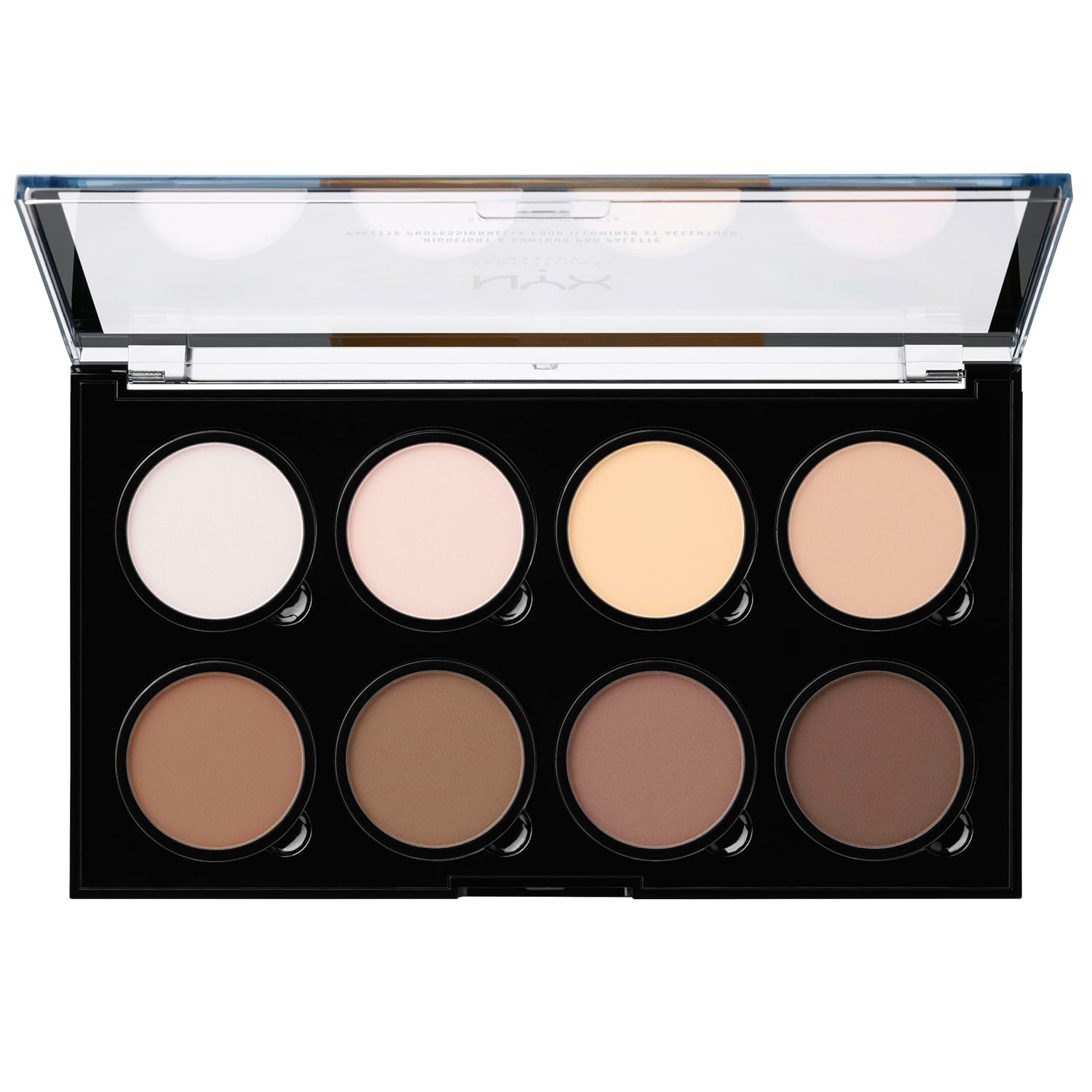 Detalle de NYX Professional Makeup Highlight & Contour Pro Palette – Puder-Konturenkit mit matten & perlmuttfarbenen Tönen