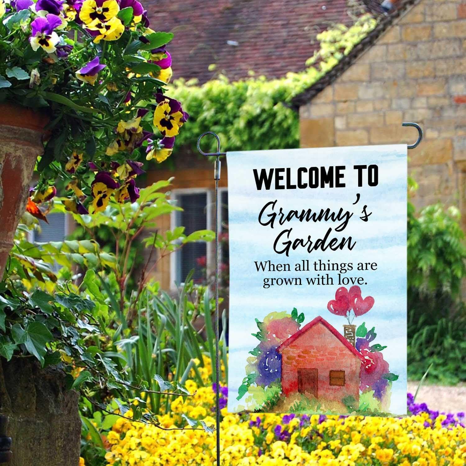 Detalle 1 de LHMUYUCQ Grammy’s Garden Double-Sided Polyester Garden Flag, 12 x 18 Inch