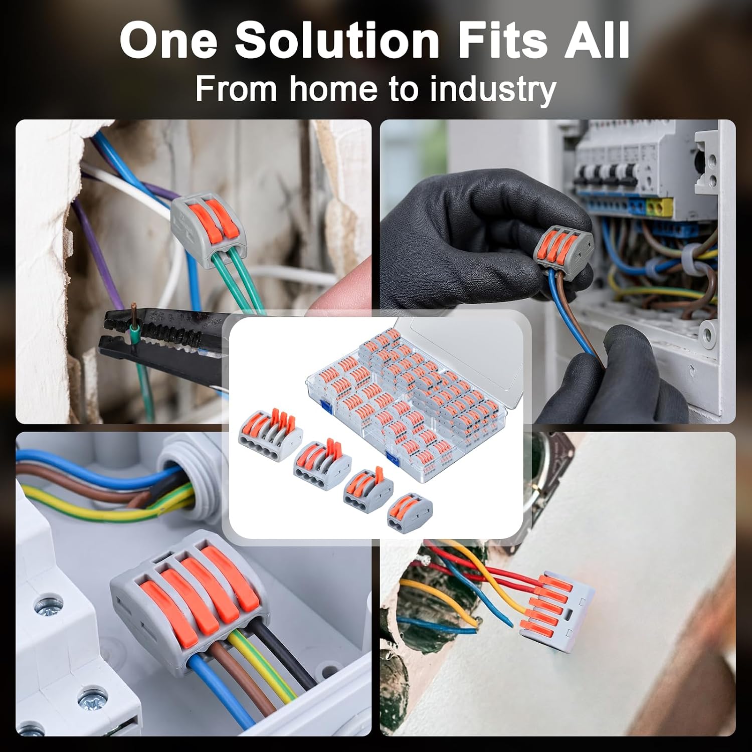 Thumbnail 6 de Preciva 130PCS Connecteur Électrique à Levier: Bloc de Jonction Compact 2–5 Ports pour Fils Solide et Souple (28-12 AWG / 28-14 AWG), 32A/4kV