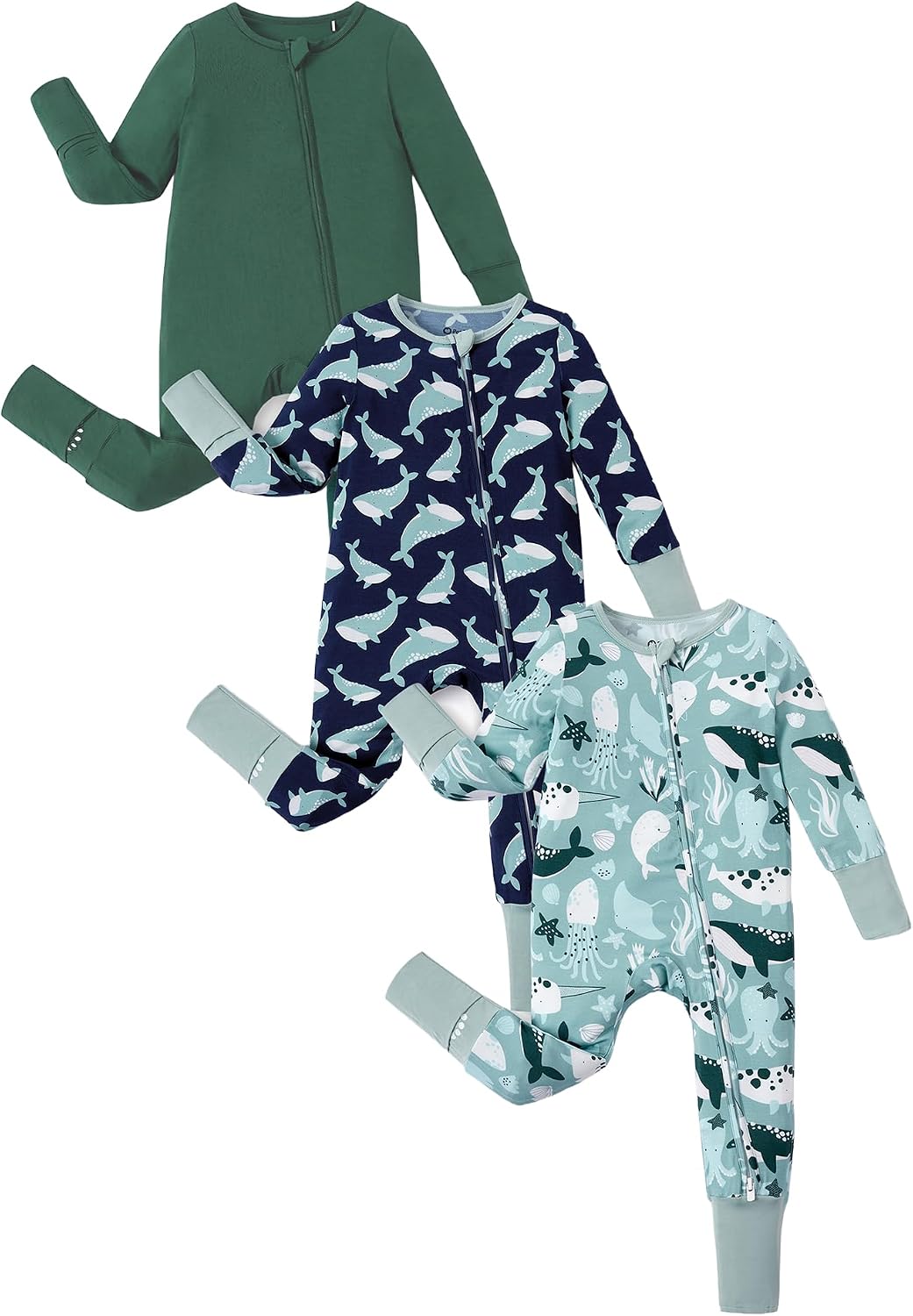 Detalle de PATPAT Baby Footie Pajamas, 3-Pack