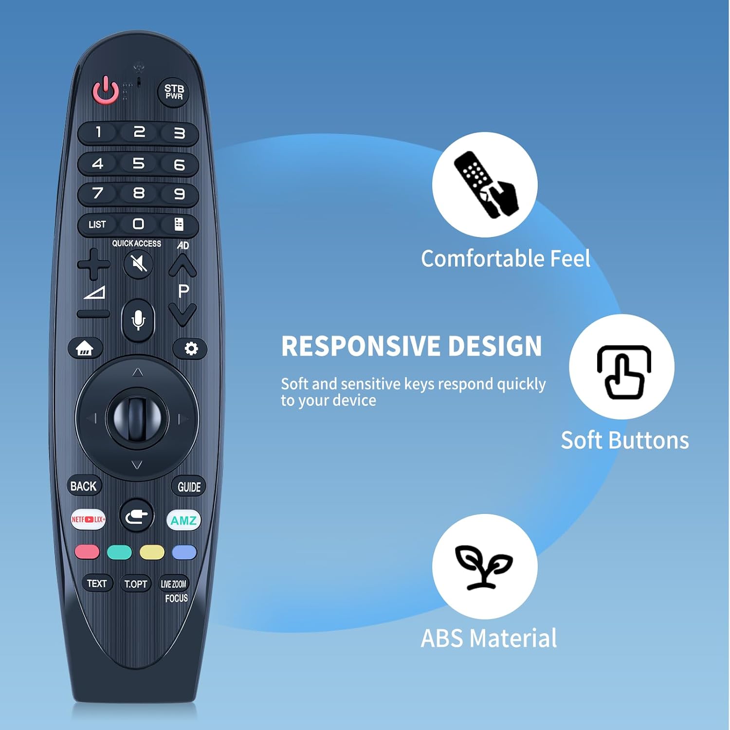 Thumbnail 2 de TCNOUMT replacement infrared remote for LG Smart TV (AN-MR18BA / AN-MR19BA / AN-MR400G and others)