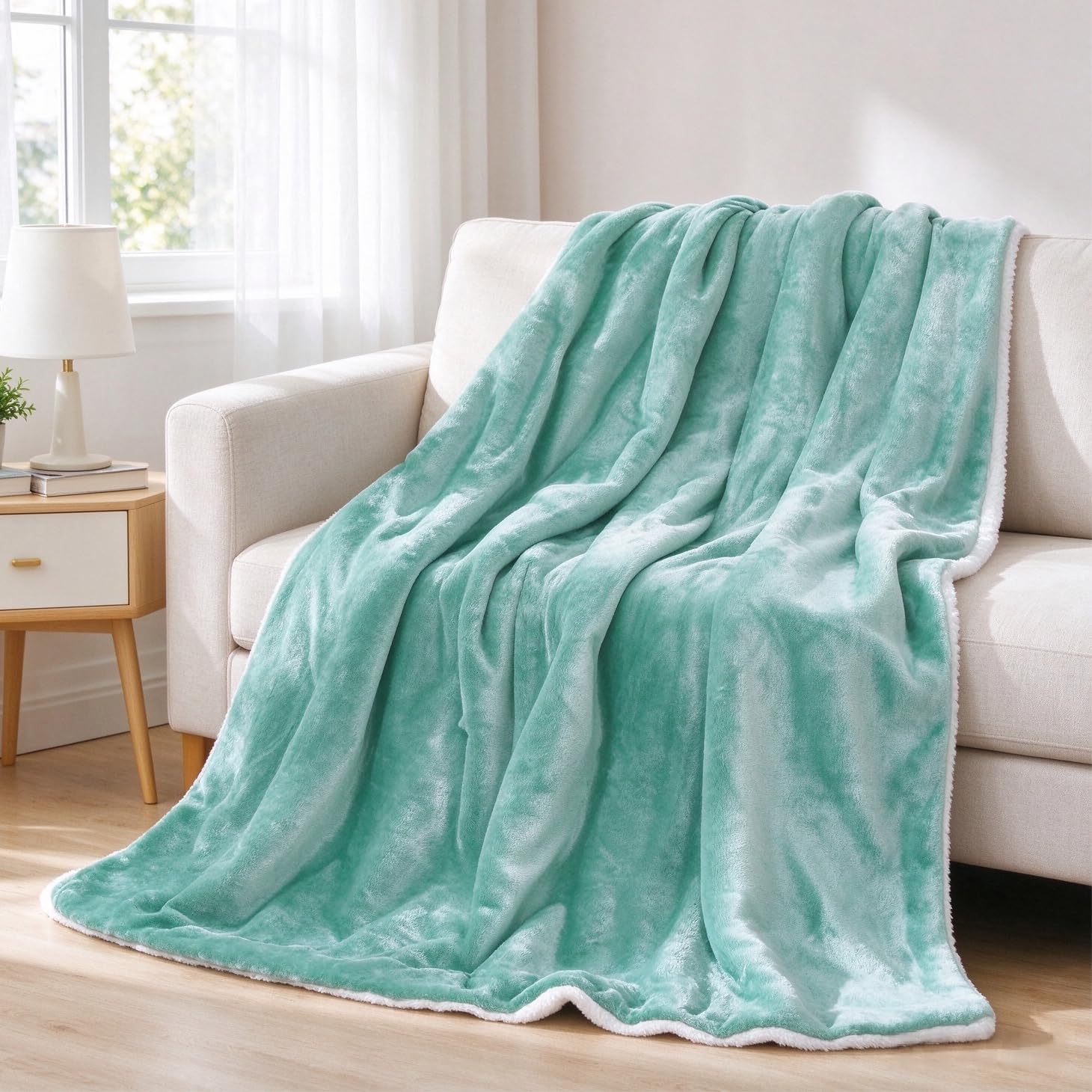 Detalle de STHYTON OWF-HB7284A Heated Blanket, Full Size, Flannel and Sherpa