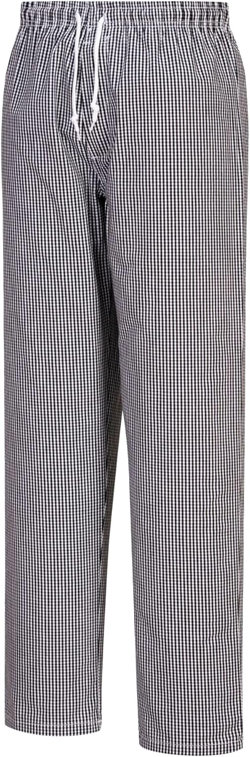 Detalle 2 de Bromley Chef Pantalon Taille élastique 100% coton – Blanc/Noir – XL
