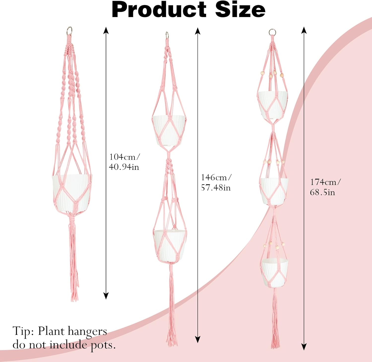 Thumbnail 1 de XXXFLOWER 3 Pack Macrame Plant Hanger