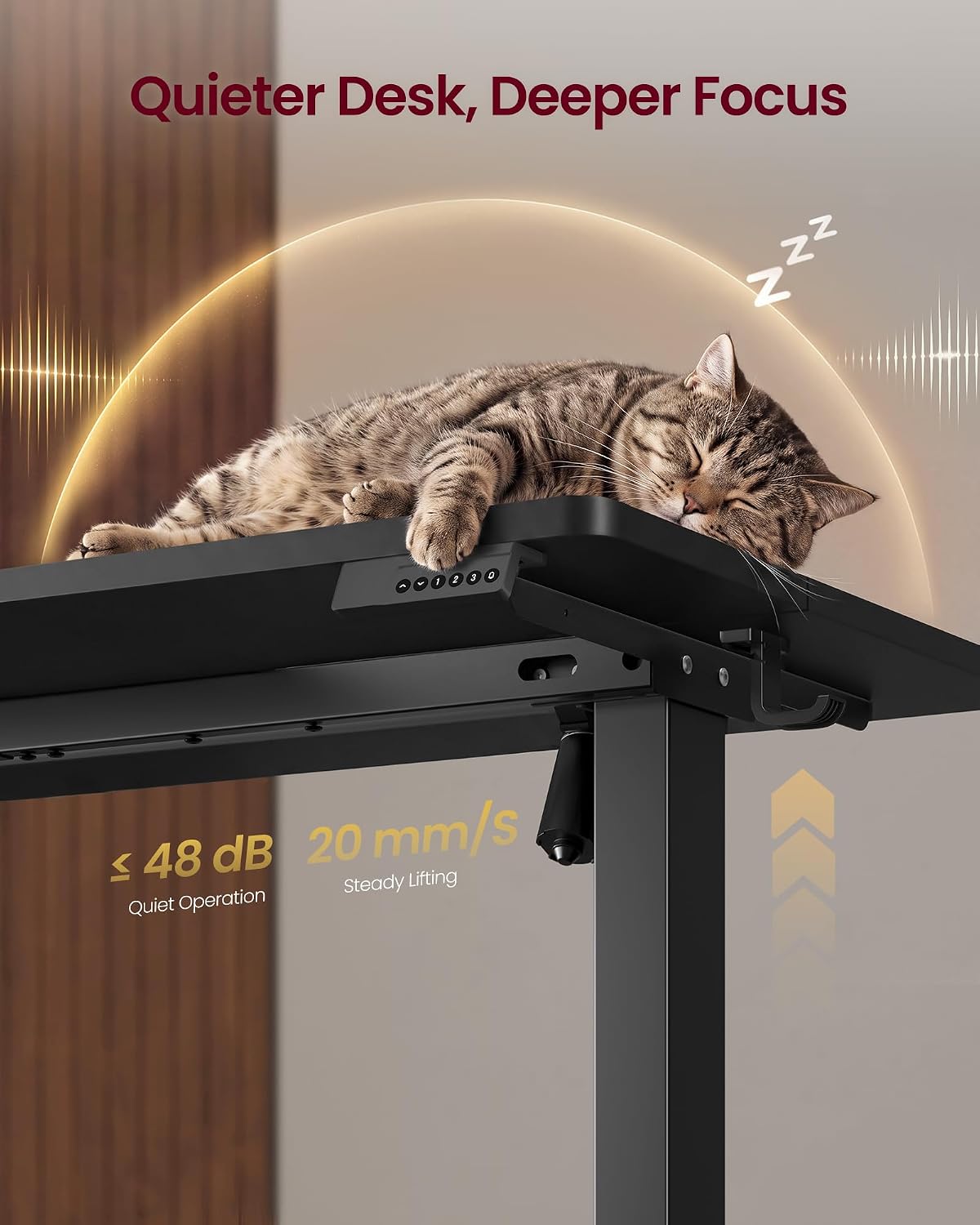 Detalle de VASAGLE ULSD315BZ02SV1 Electric Standing Desk, 55 x 28 Inches, 4 Presets