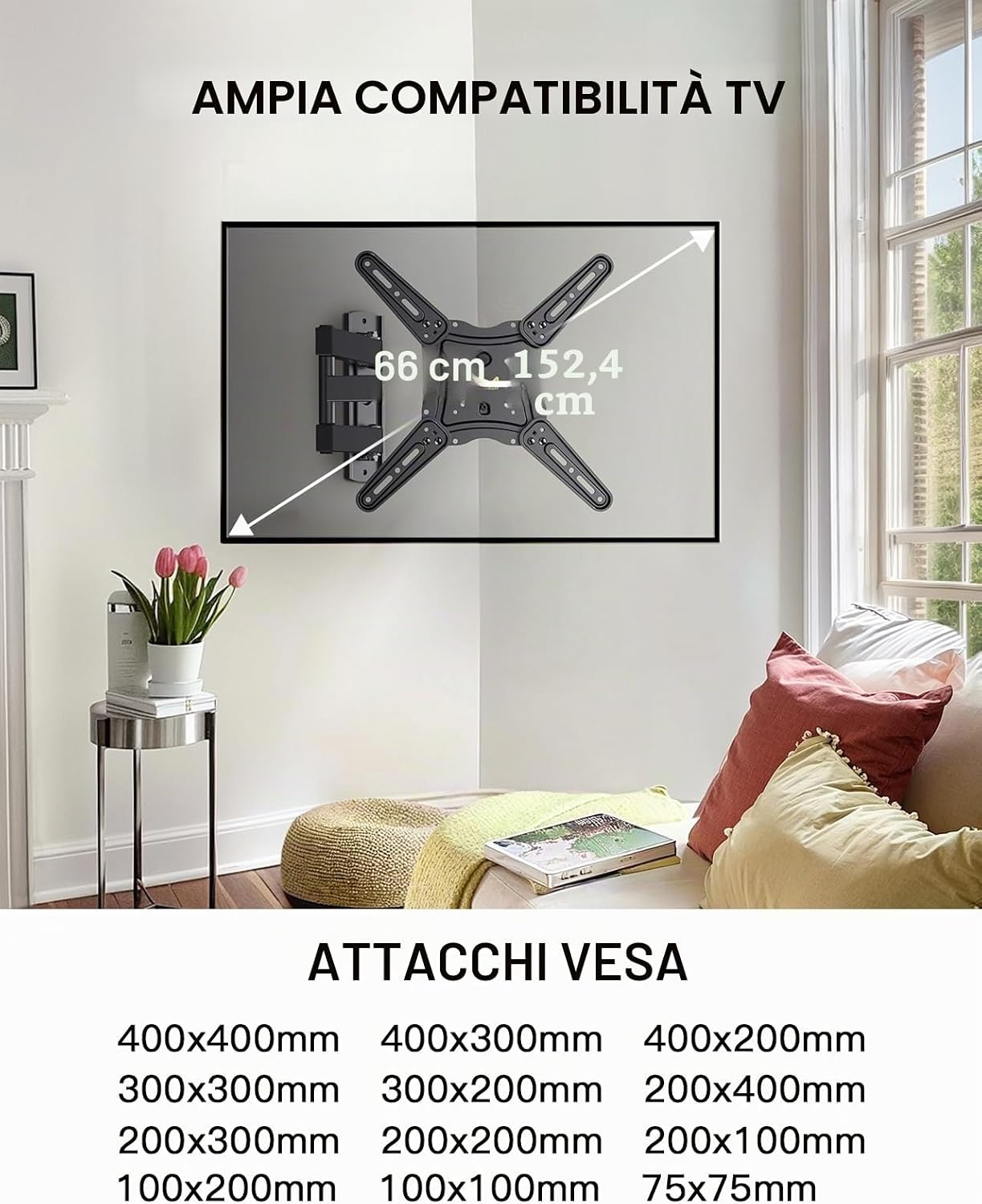 Detalle 2 de Alphamount Supporto TV da 26–60" con braccio estensibile, 35 kg