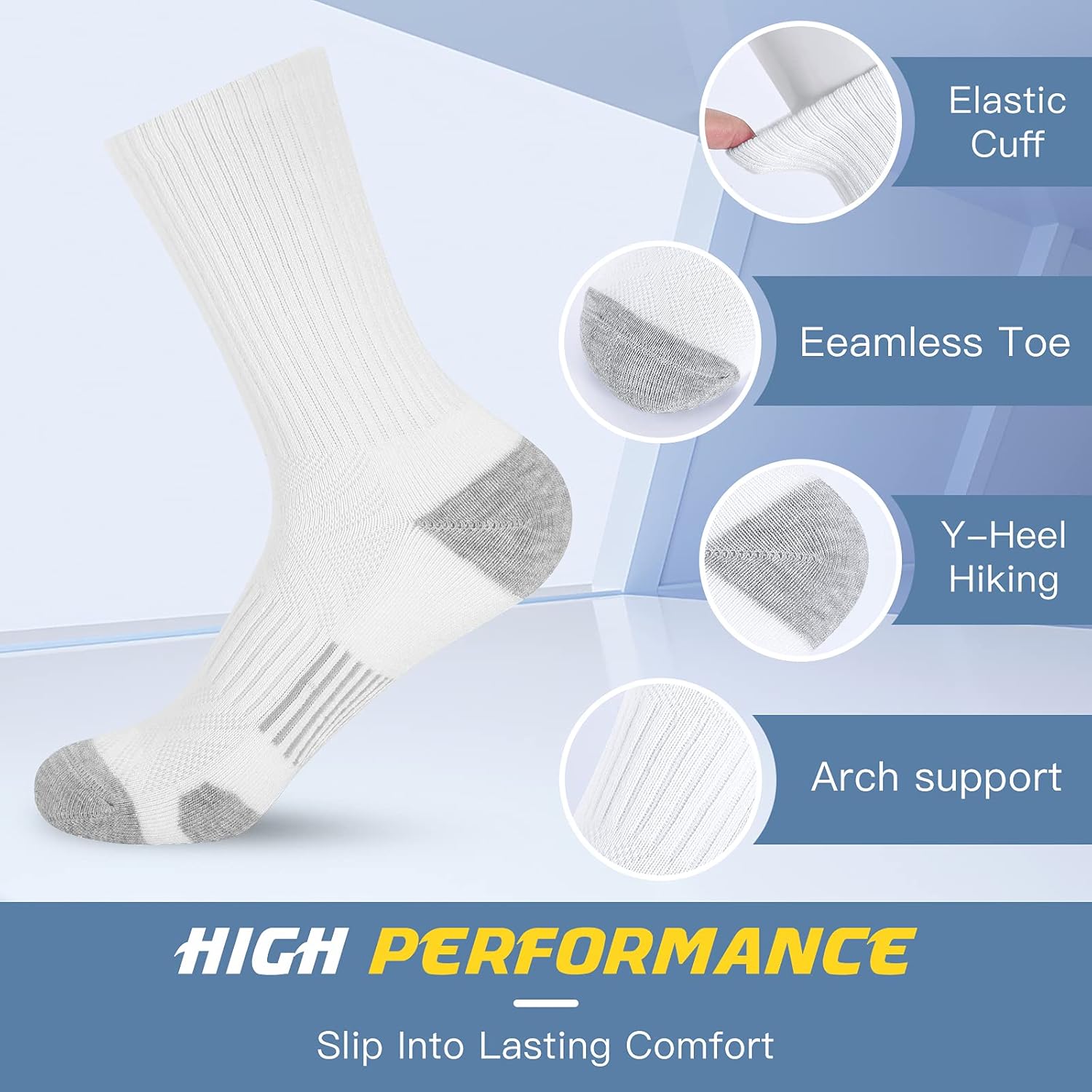 Thumbnail 3 de Felicigeely Athletic Crew Socks 6-9