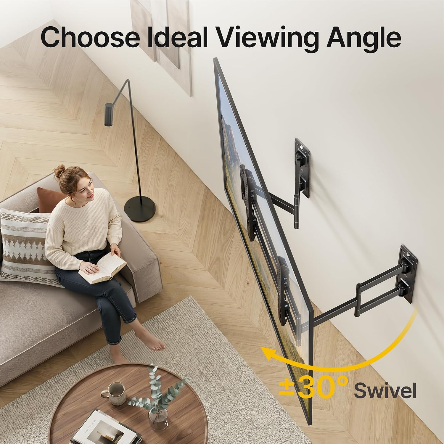 Thumbnail 4 de monTEK Full Motion Corner TV Wall Mount for 55-90 Inch TVs