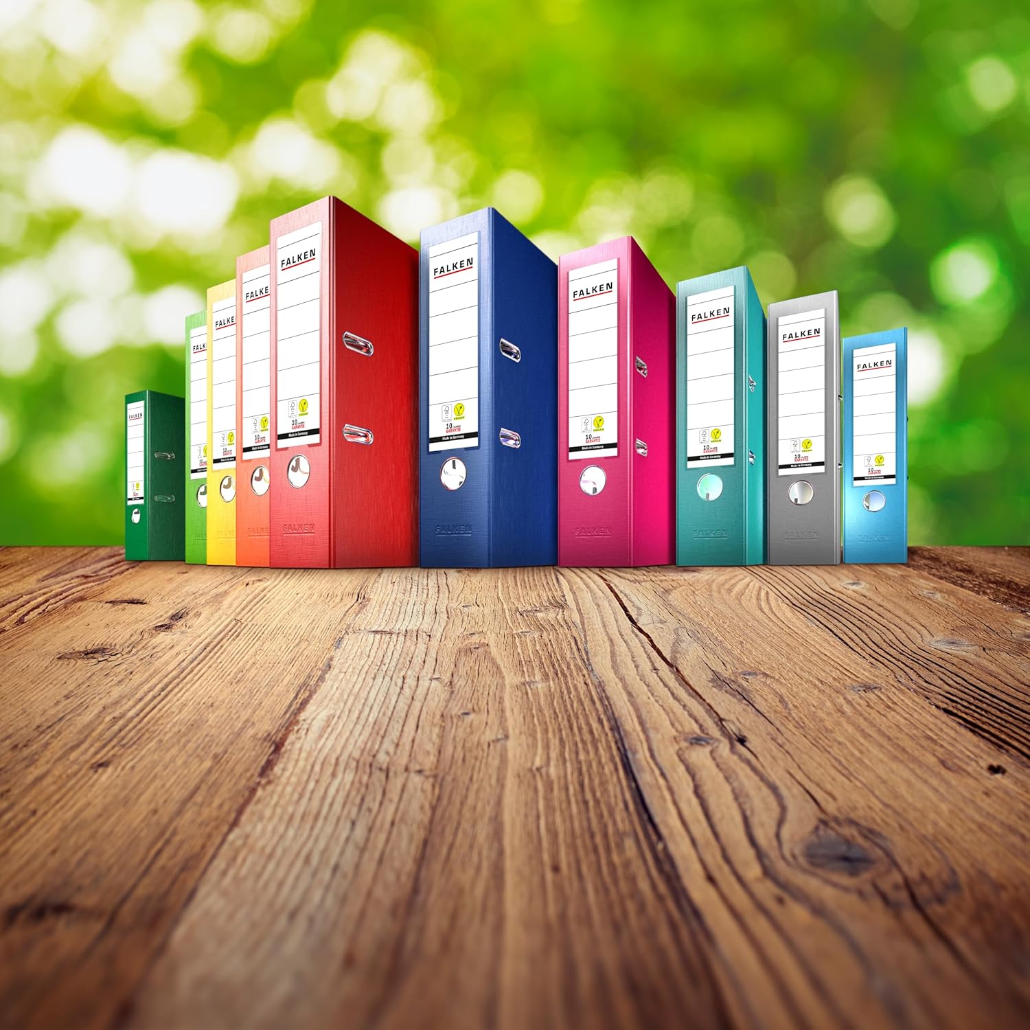 Thumbnail 5 de Falken Lot de 25 classeurs en plastique PP Color, A4, 5 cm, blanc – vegan et FSC, fabriqué en Allemagne