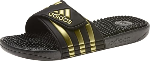 Detalle de adidas Mixte Adissage Slides Slipper – Core Black / Gold Metallic, taille 38 EU