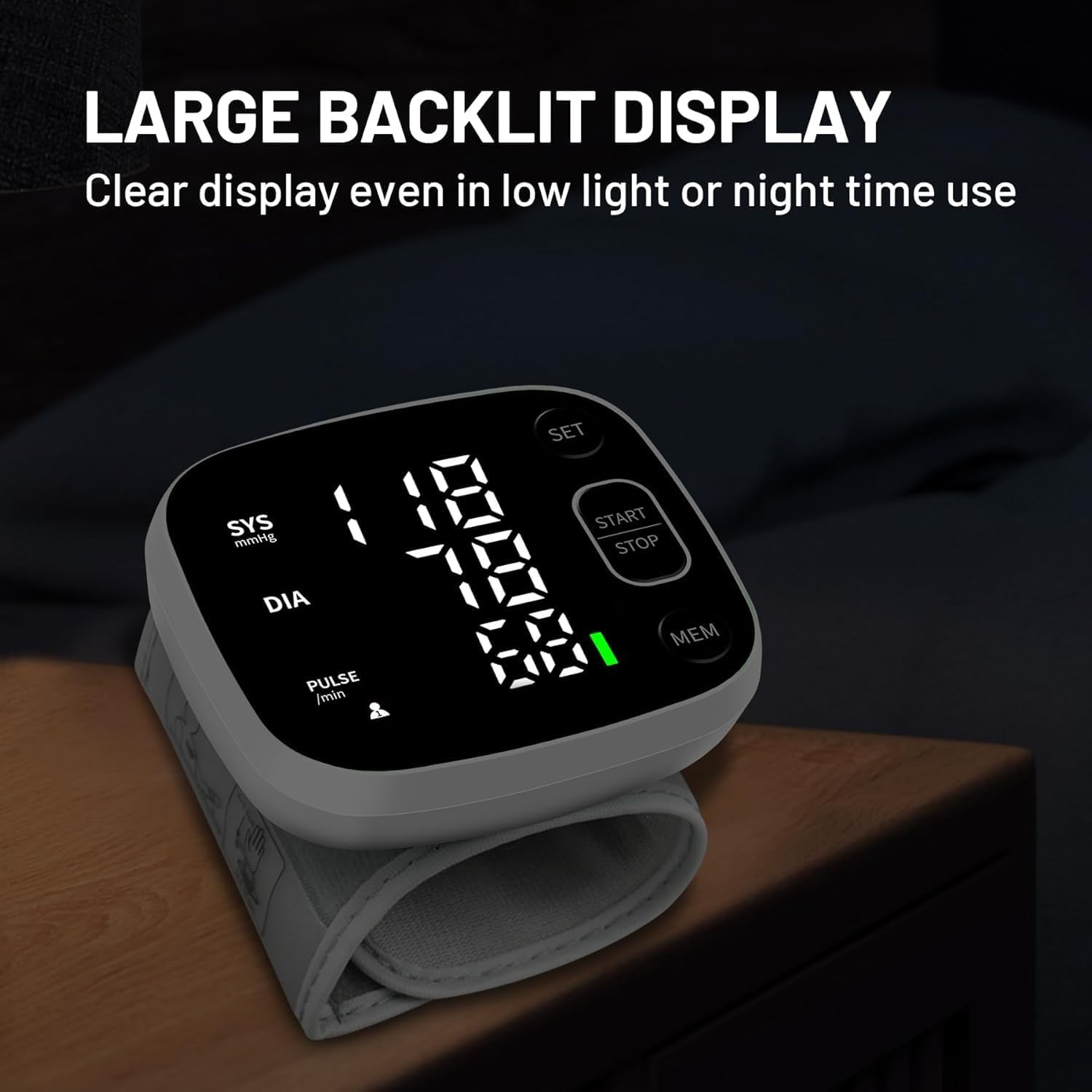 Thumbnail 6 de Blood Pressure Monitors Rechargeable Digital Wrist Blood Pressure Machine for Home Use with Voice Broadcast and 240 Memory