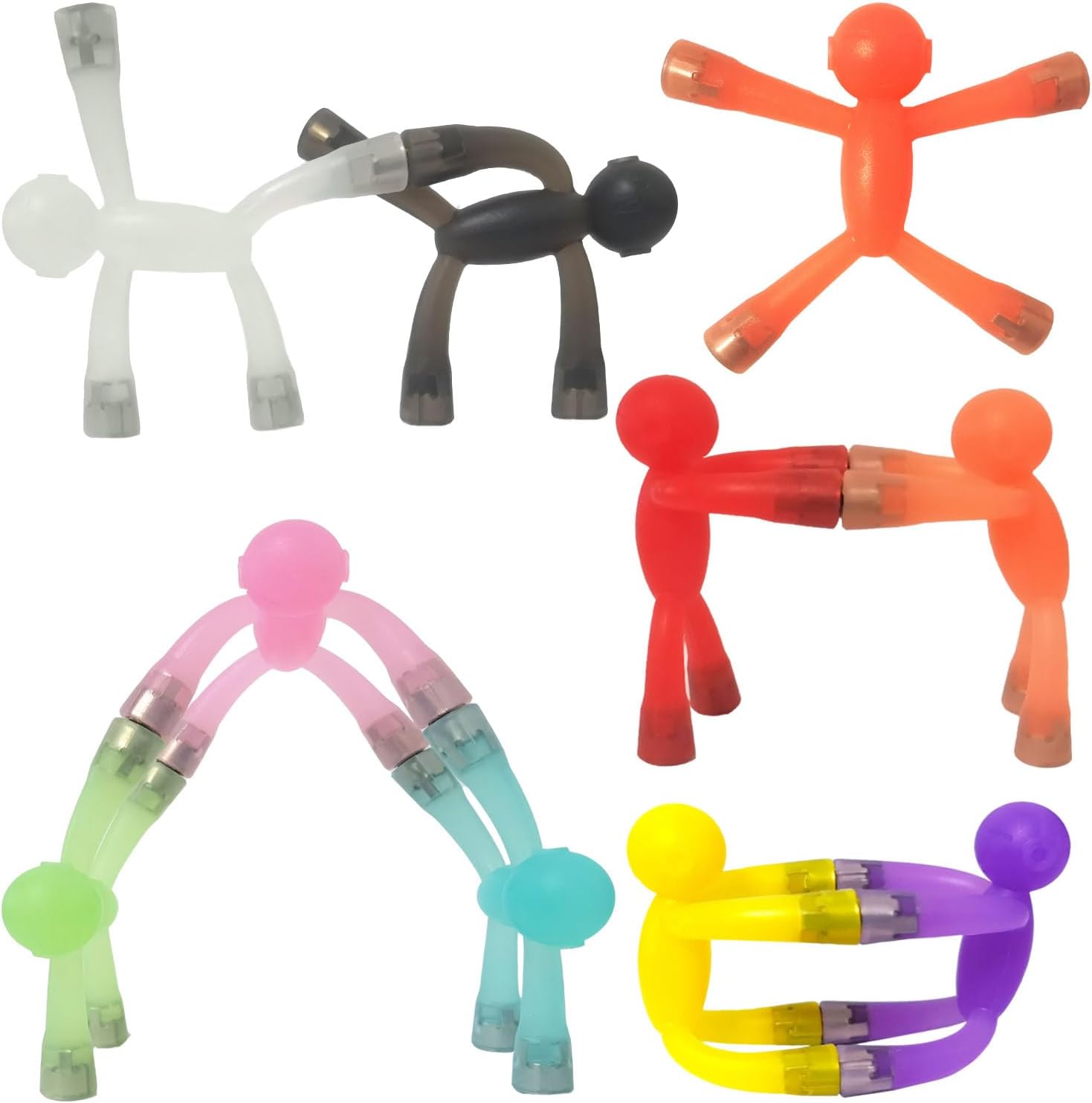 JRD&BS WINL Mini magnetische Figuren – 10 Gummi-Magnet-Spielzeugmännchen für Kinder (transparent)