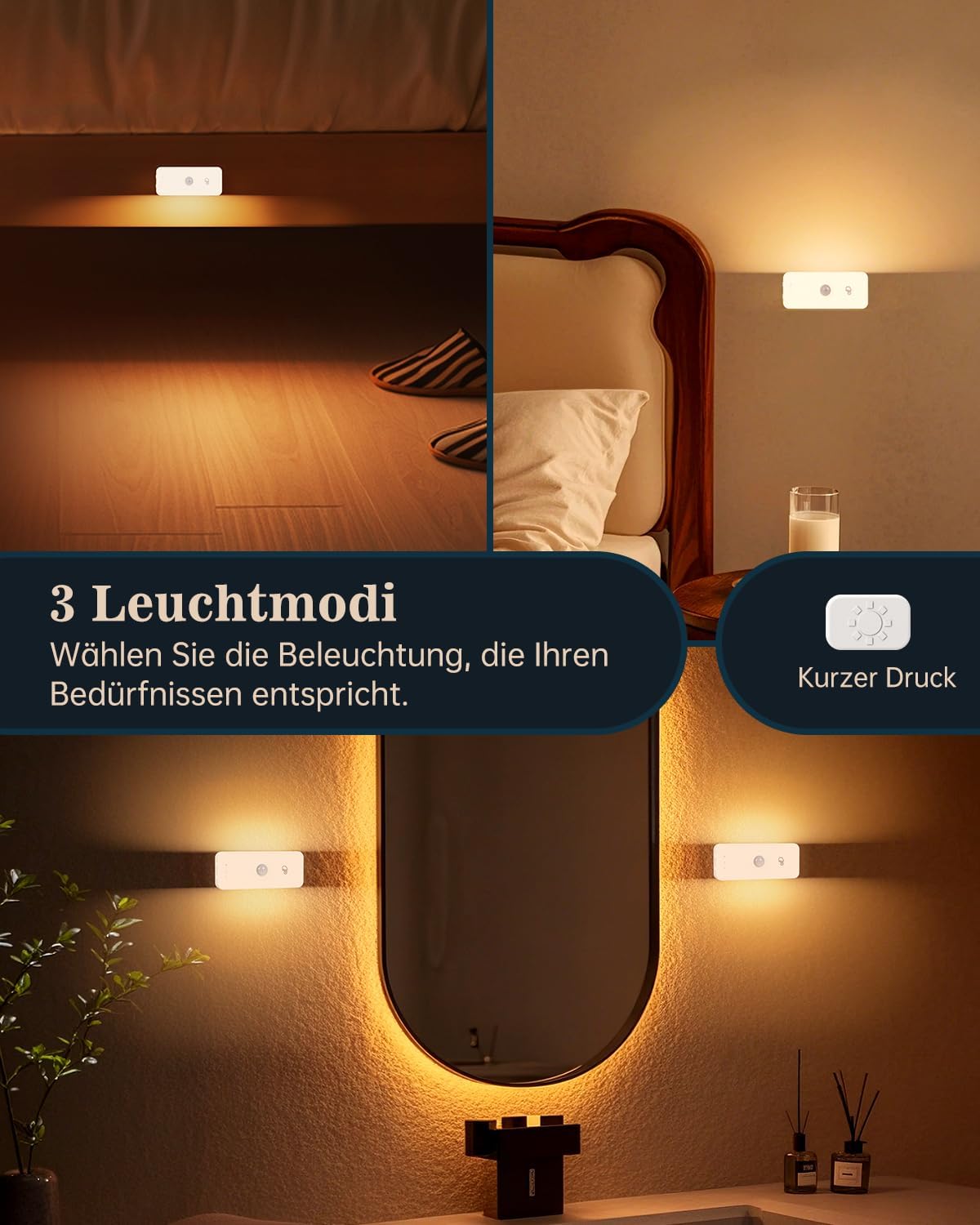 Thumbnail 2 de Bewegungsmelder Nachtlichter Innenräume 4er-Pack