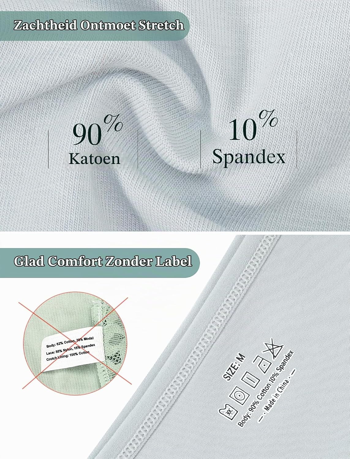 Detalle de VOENXE katoenen string voor dames, 5-pack Braziliaanse low-rise slips
