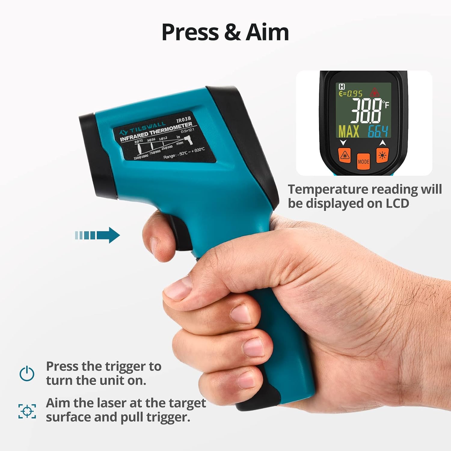 Thumbnail 5 de Tilswall Infrared Thermometer 600°C