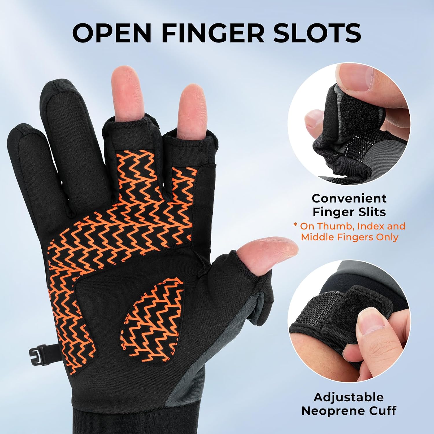 Detalle 2 de KastKing Mountain Mist Winter Fishing Gloves 🎣