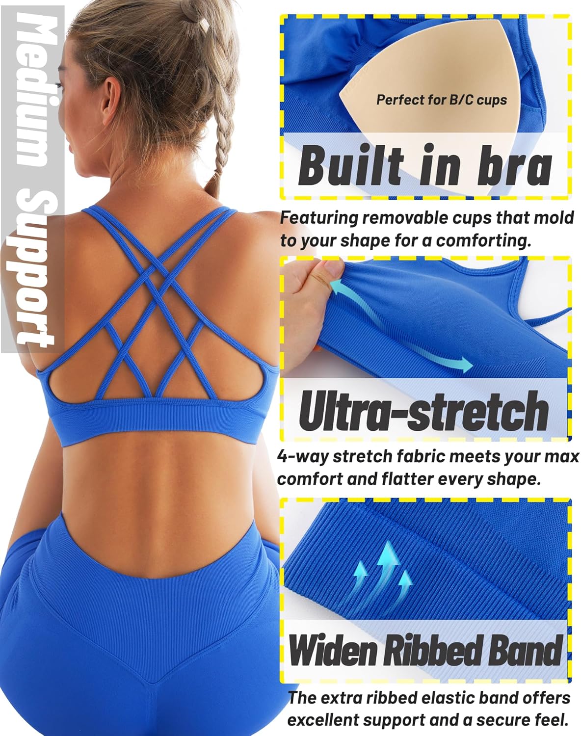 Thumbnail 3 de RUNNING GIRL Criss Cross Sports Bra, B to C