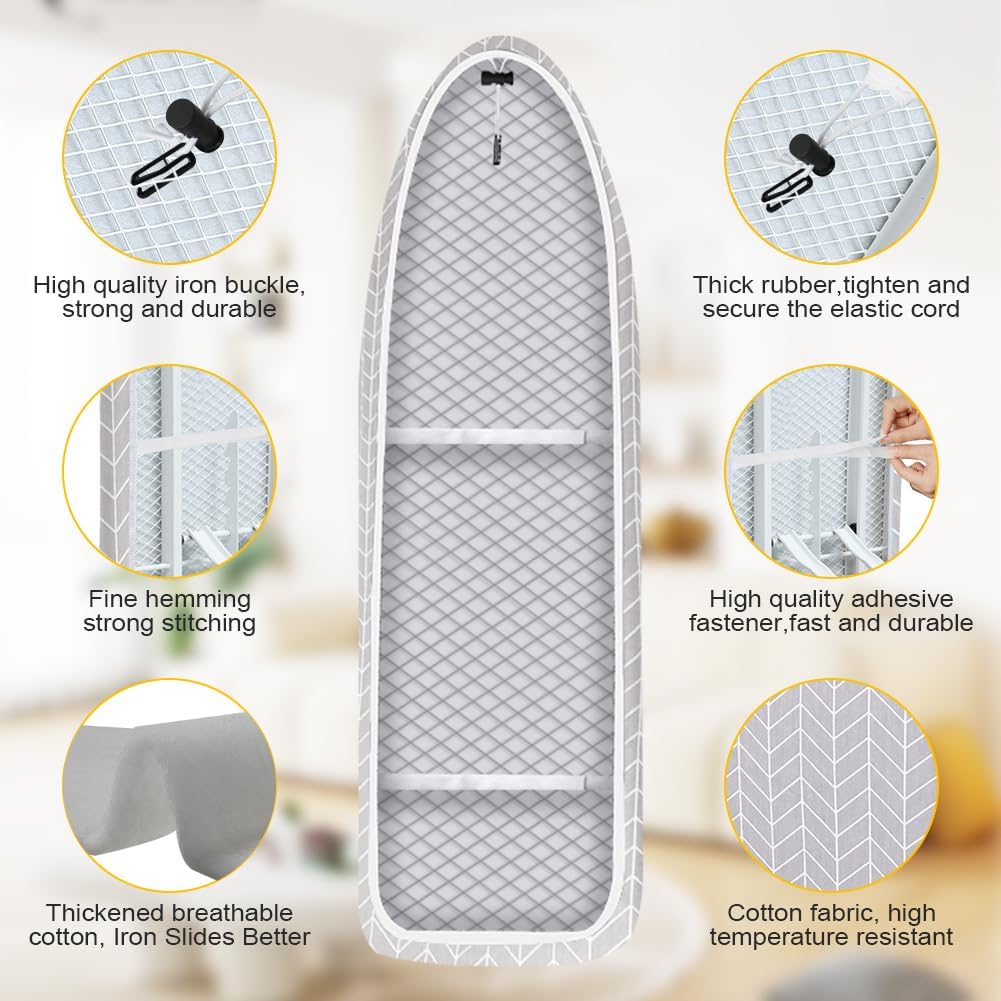 Detalle de AOOTE 6104329 Arrow Ironing Board Cover, 110 x 35 cm Cotton