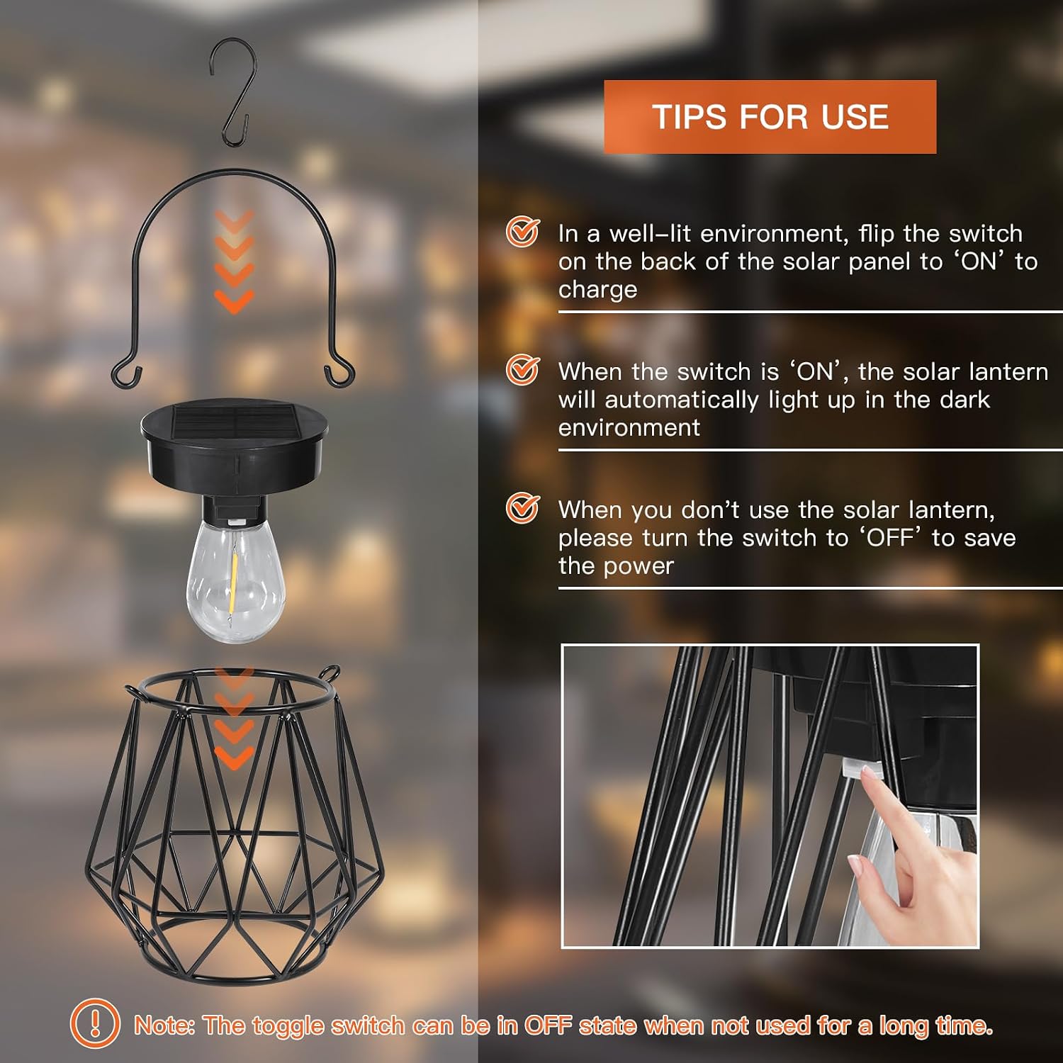 Detalle 1 de Ketom lanterna solare 2 pezzi IP65