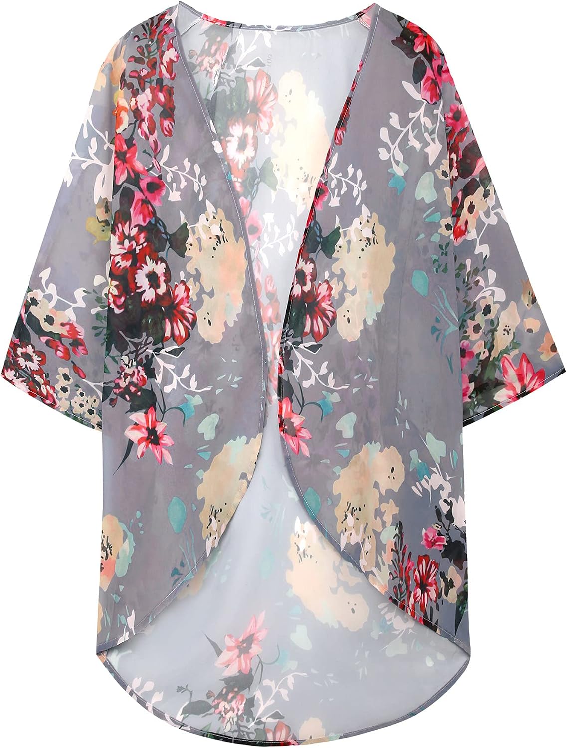 Thumbnail 5 de Women's Floral Puff Sleeve Kimono Cardigan