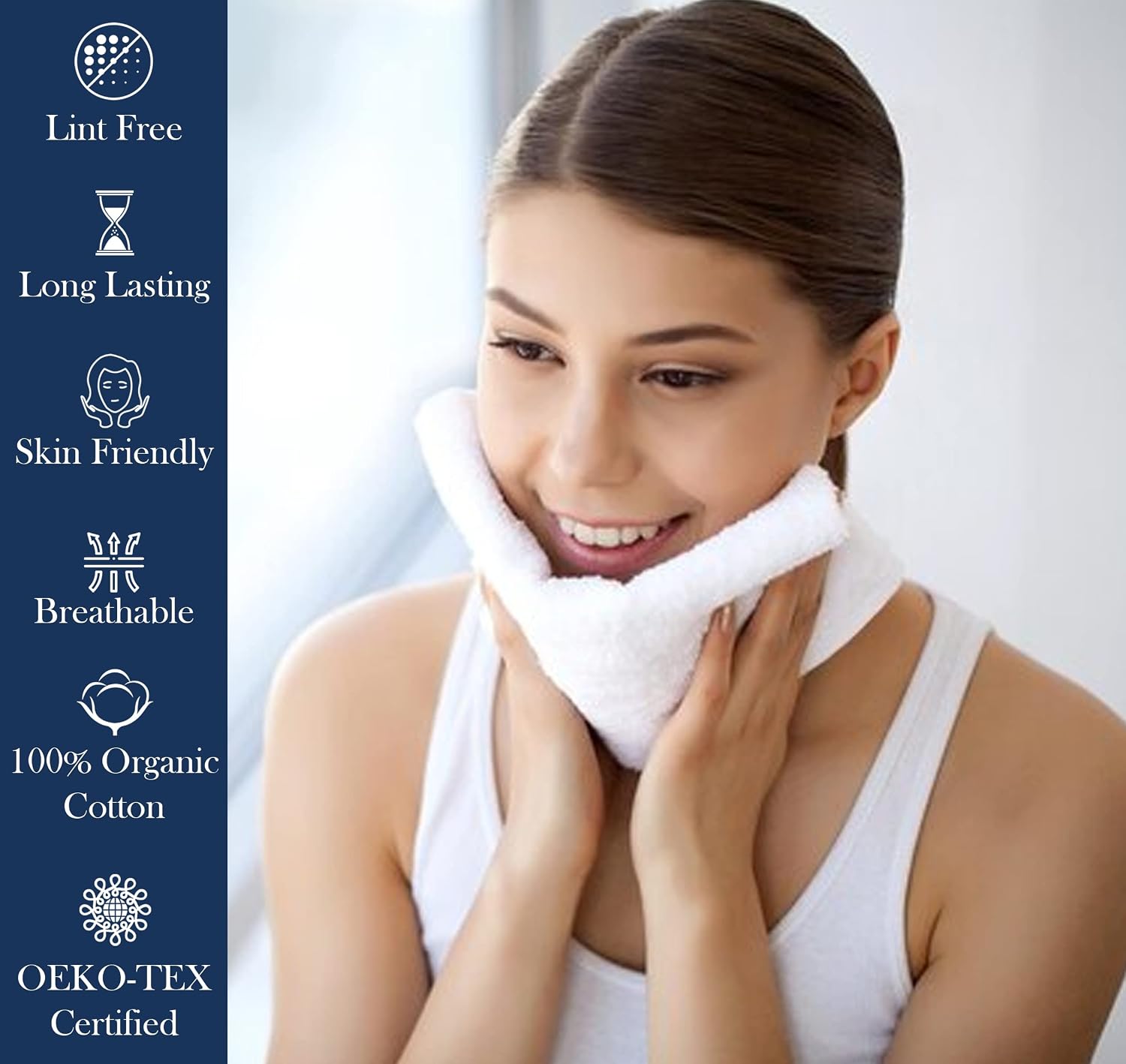Detalle 2 de Delara Organic Cotton Washcloths 650 GSM