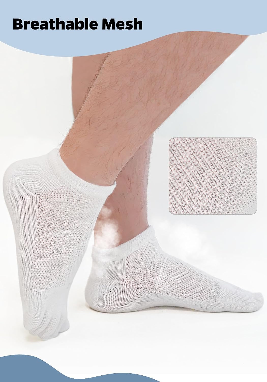 Thumbnail 3 de ZAKASA Five Toes Socks for Men – 5 Finger Low-Cut Athletic Crew (5 Pairs)