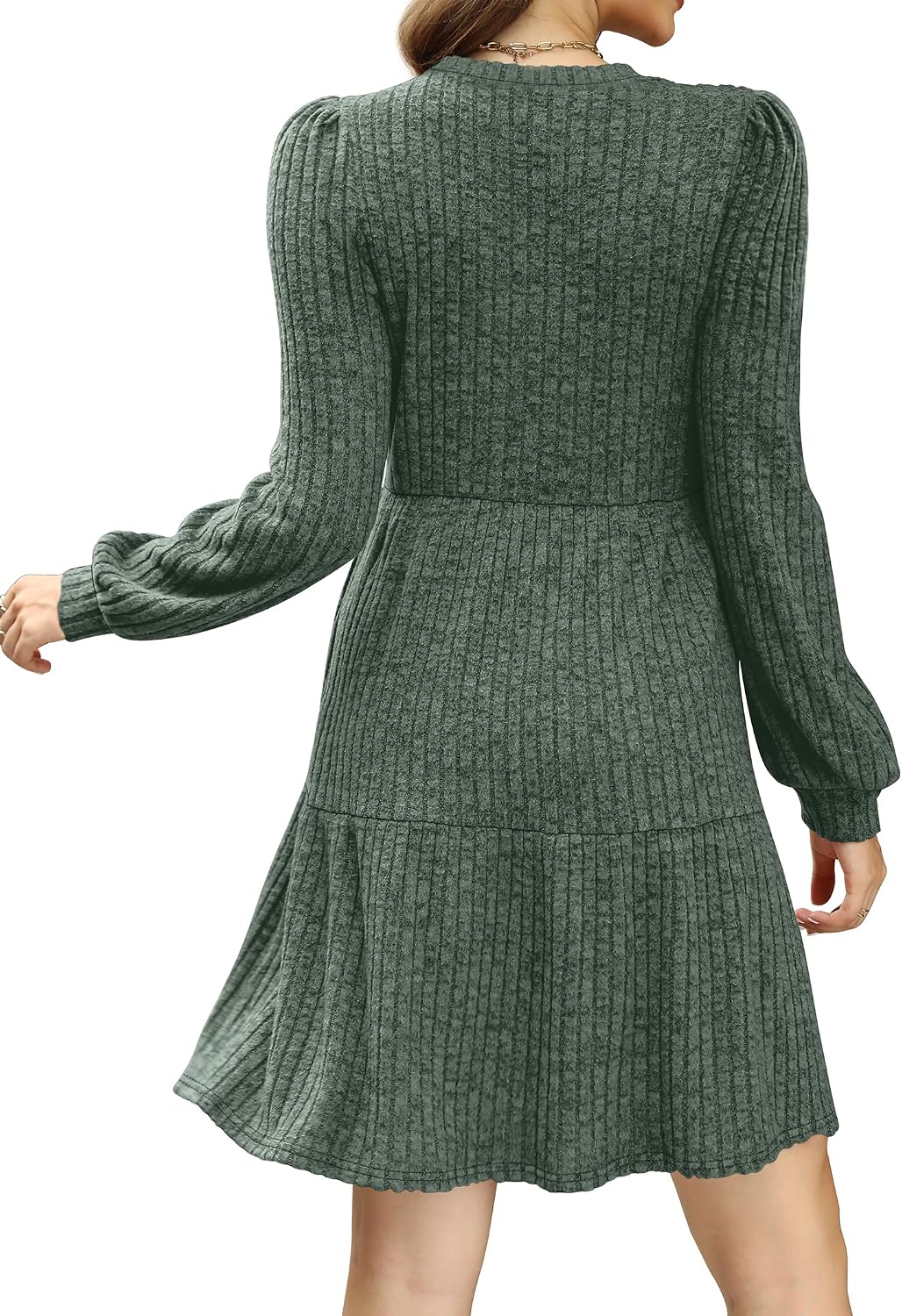 Detalle 2 de Sampeel Women's Sweater Dress, V-Neck