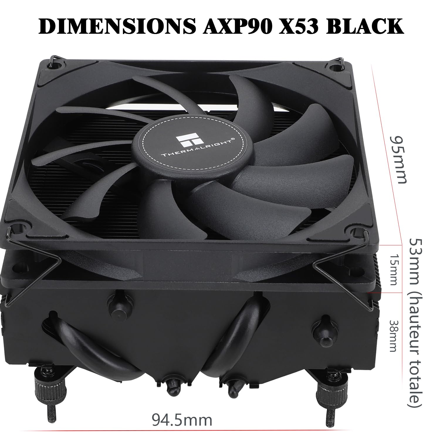 Detalle 1 de Thermalright AXP90-X53 Black Low-Profile CPU Air Cooler, 53 mm, PWM Fan