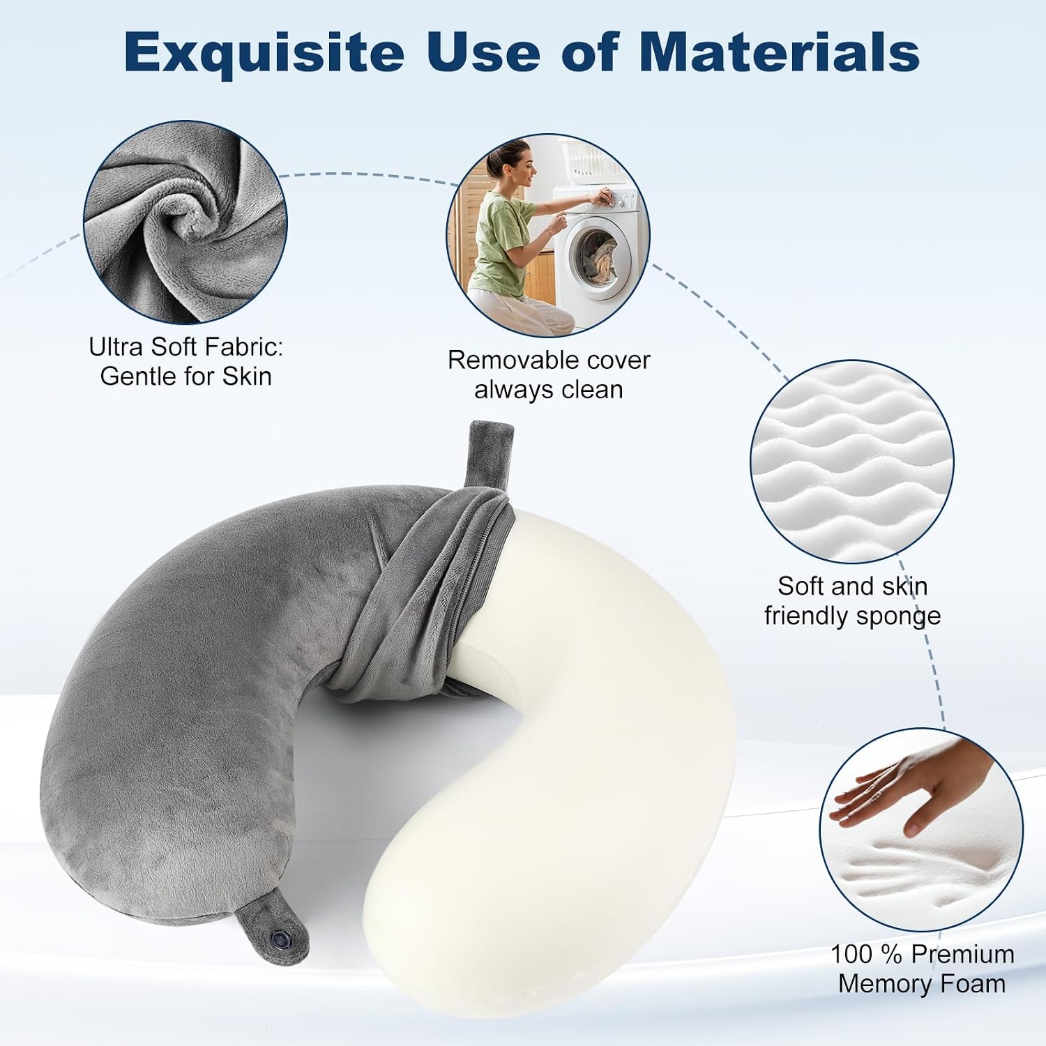 Thumbnail 1 de kierain Travel Pillow Memory Foam Neck Pillow