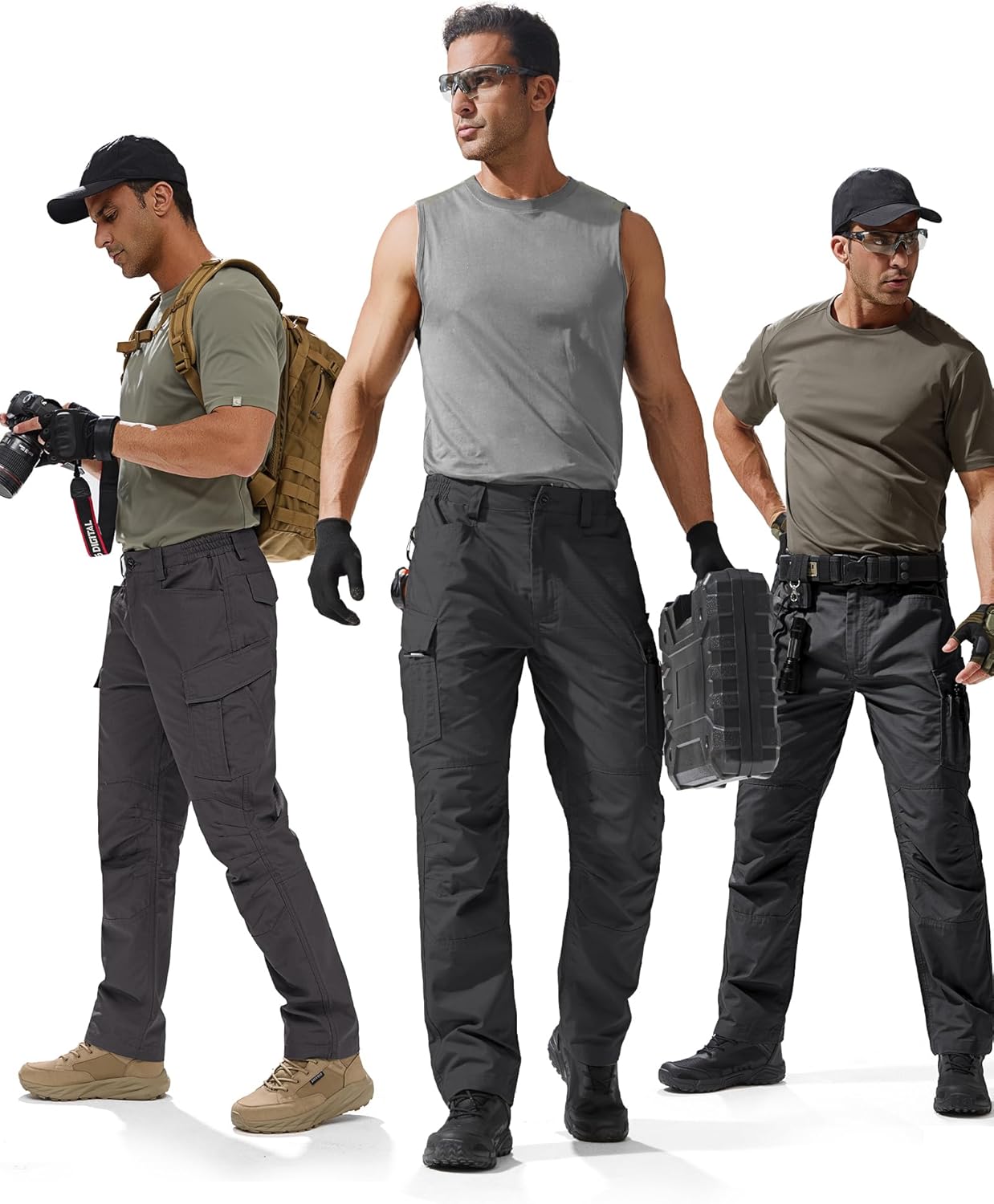Thumbnail 5 de FREE SOLDIER Men's Tactical Pants: Water-Resistant Ripstop Cargo Pants for Work, Hiking, and Outdoor Activities