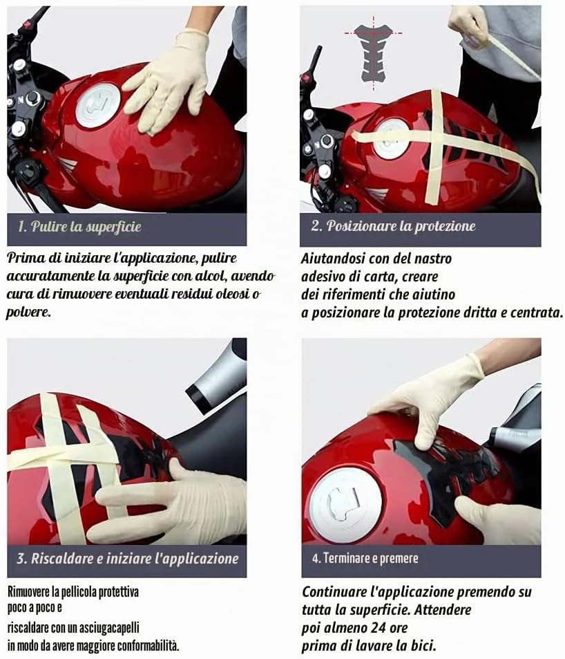 Detalle de 4R Quattroerre.it 18144 Protezione Serbatoio Adesivo 3D per Yamaha R1, Trasparente