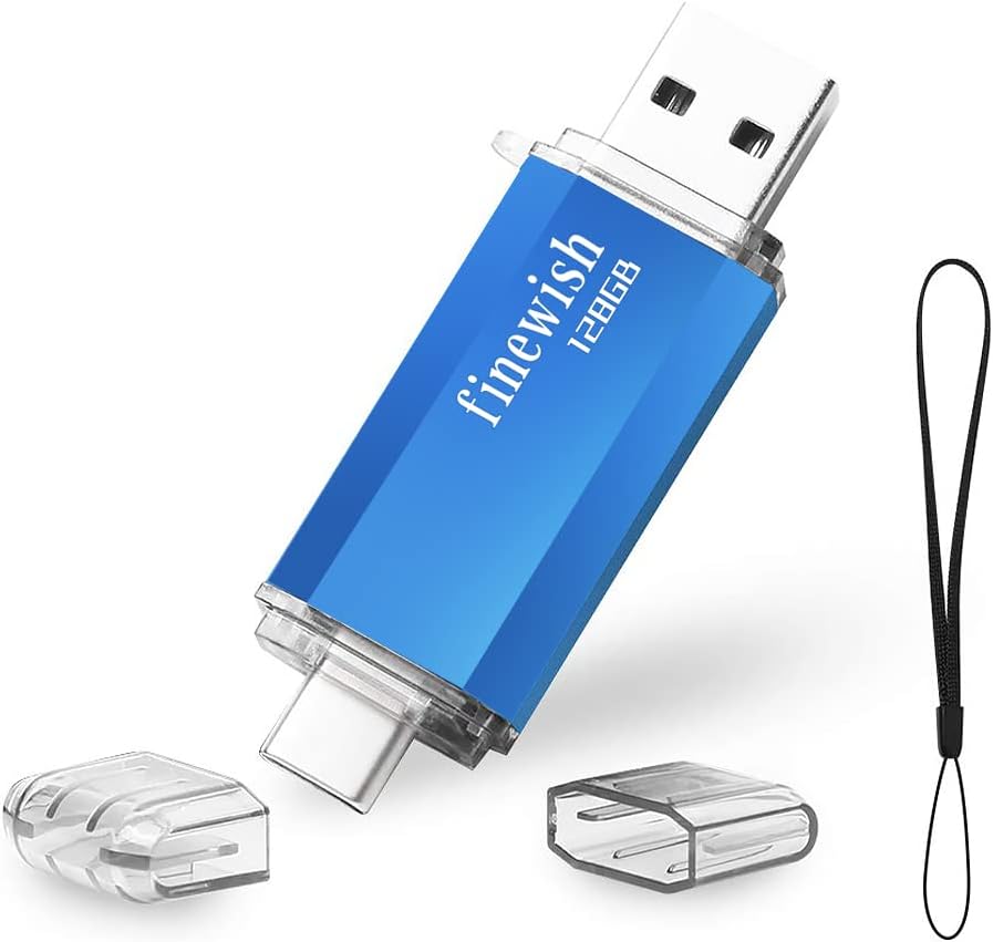 Detalle de USB C Memory Stick 128 GB – 2 in 1 Type C Flash Drive (Blue)