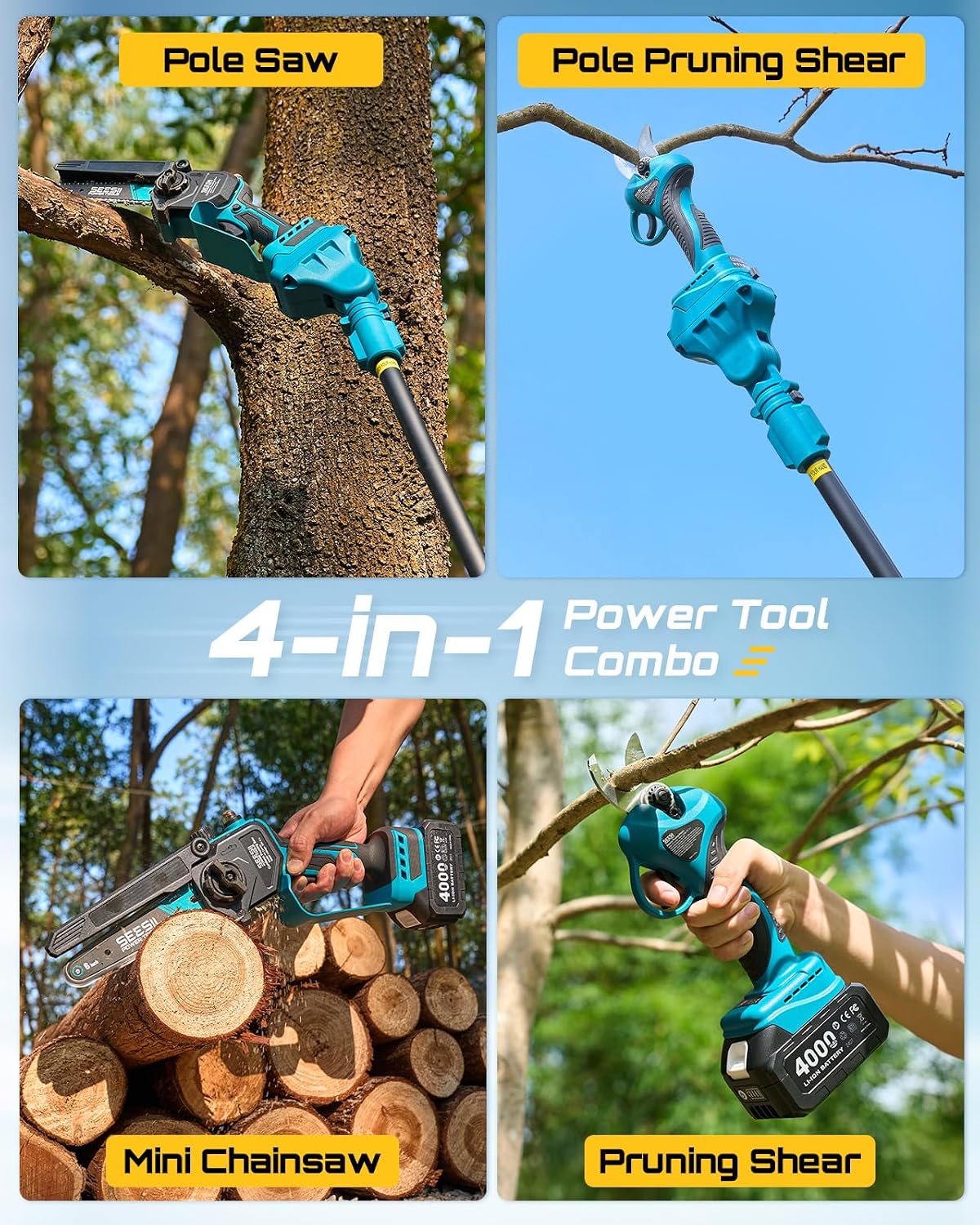Detalle 2 de SEESII L40 pro Pole Saw and Pruning Shears Kit, Brushless Motor