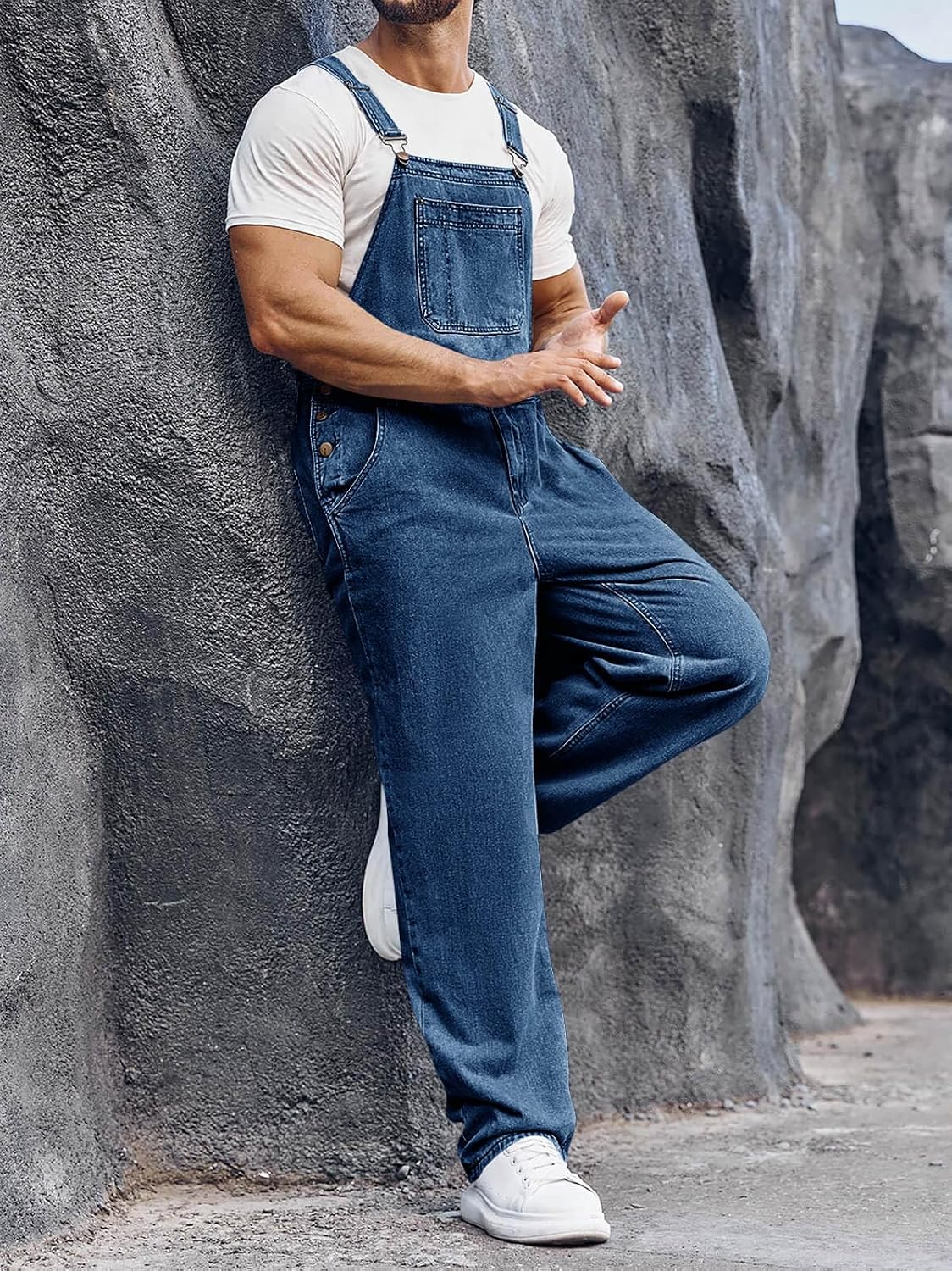 Thumbnail 5 de Runcati Herren Denim Latzhose Jeans Arbeitshose Jumpsuit