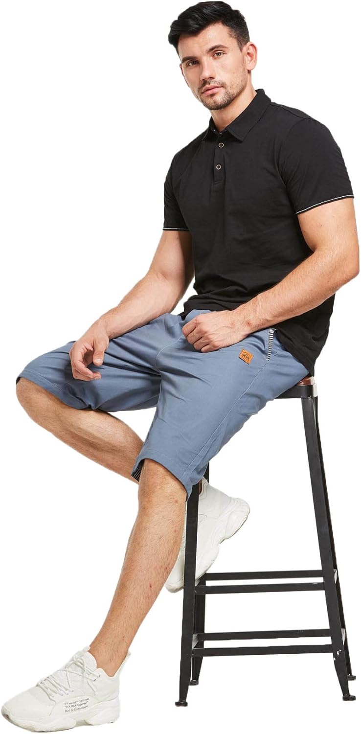 Thumbnail 3 de JustSun Kurze Hosen Herren Shorts Chino Baumwolle Sommer mit Tunnelzug