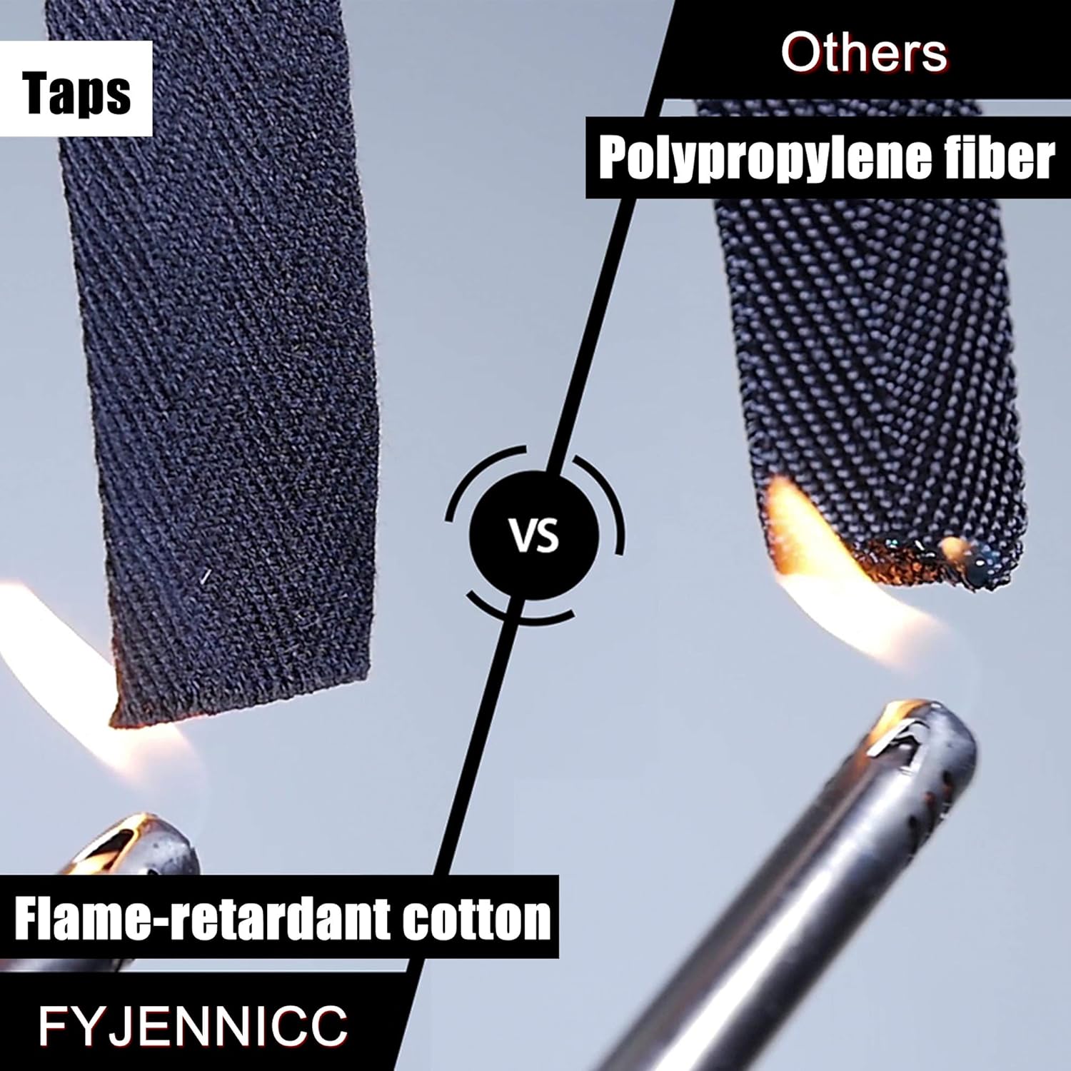 Detalle 1 de FYJENNICC Fibreglass Fire Blanket (with flame-retardant cotton tapes), 39.3×39.3 inches, 4-pack