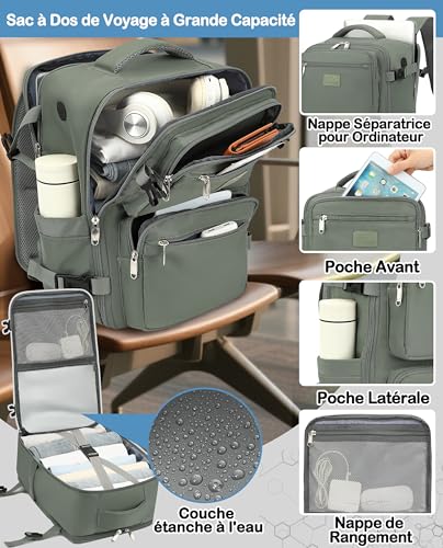 Thumbnail 3 de LYNXCHER Sac à Dos Voyage Cabine Avion 45x36x20 cm – Spacieux et léger pour easyJet et compagnies