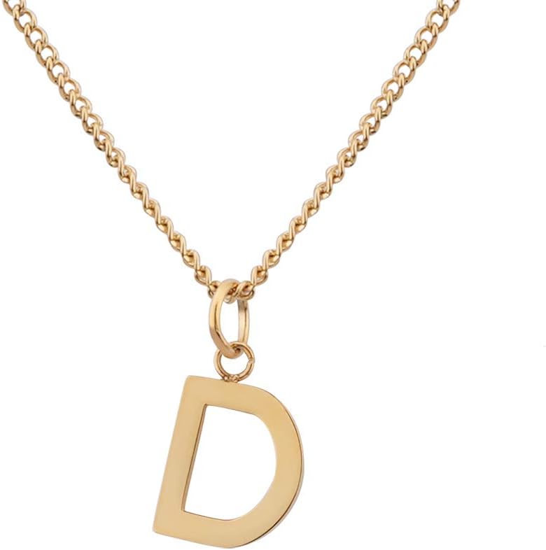 Detalle de GD GOOD.designs EST. 2015 Catena con lettere in oro 18 carati – Catena impermeabile con ciondolo alfabetico