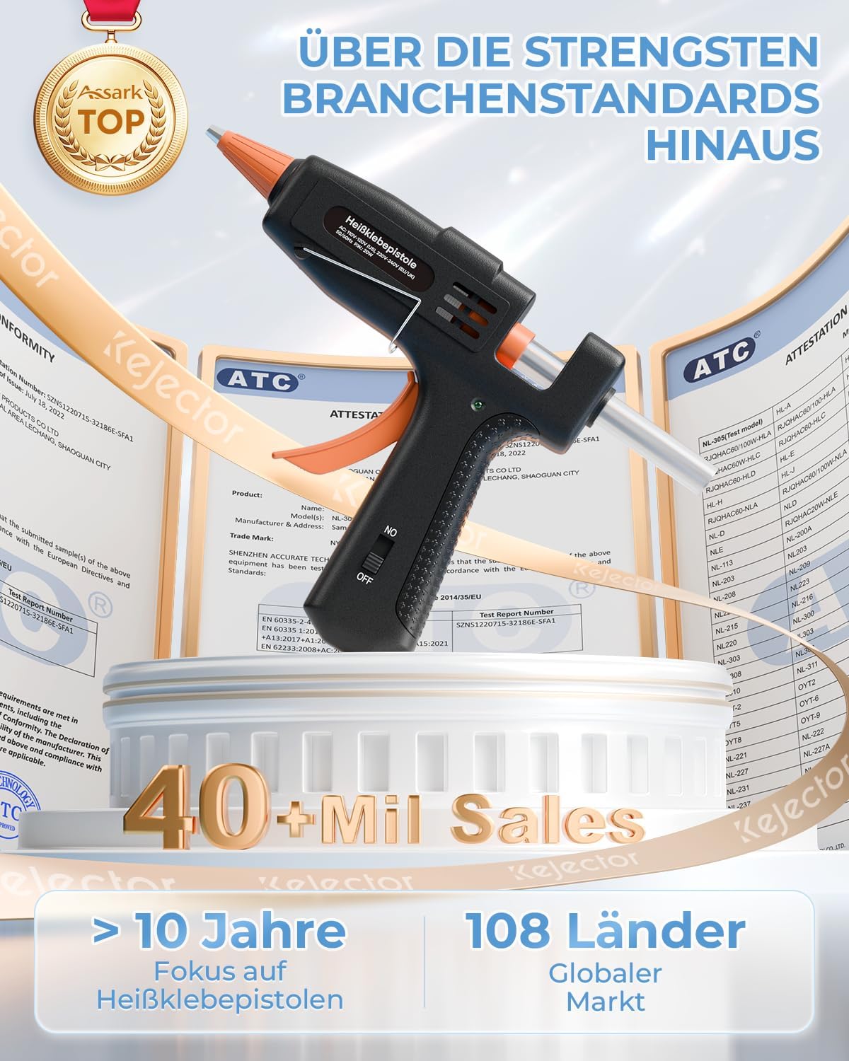 Thumbnail 3 de kejector Hgg-40w hetelijmpistool 20 W met 30 lijmsticks, zwart